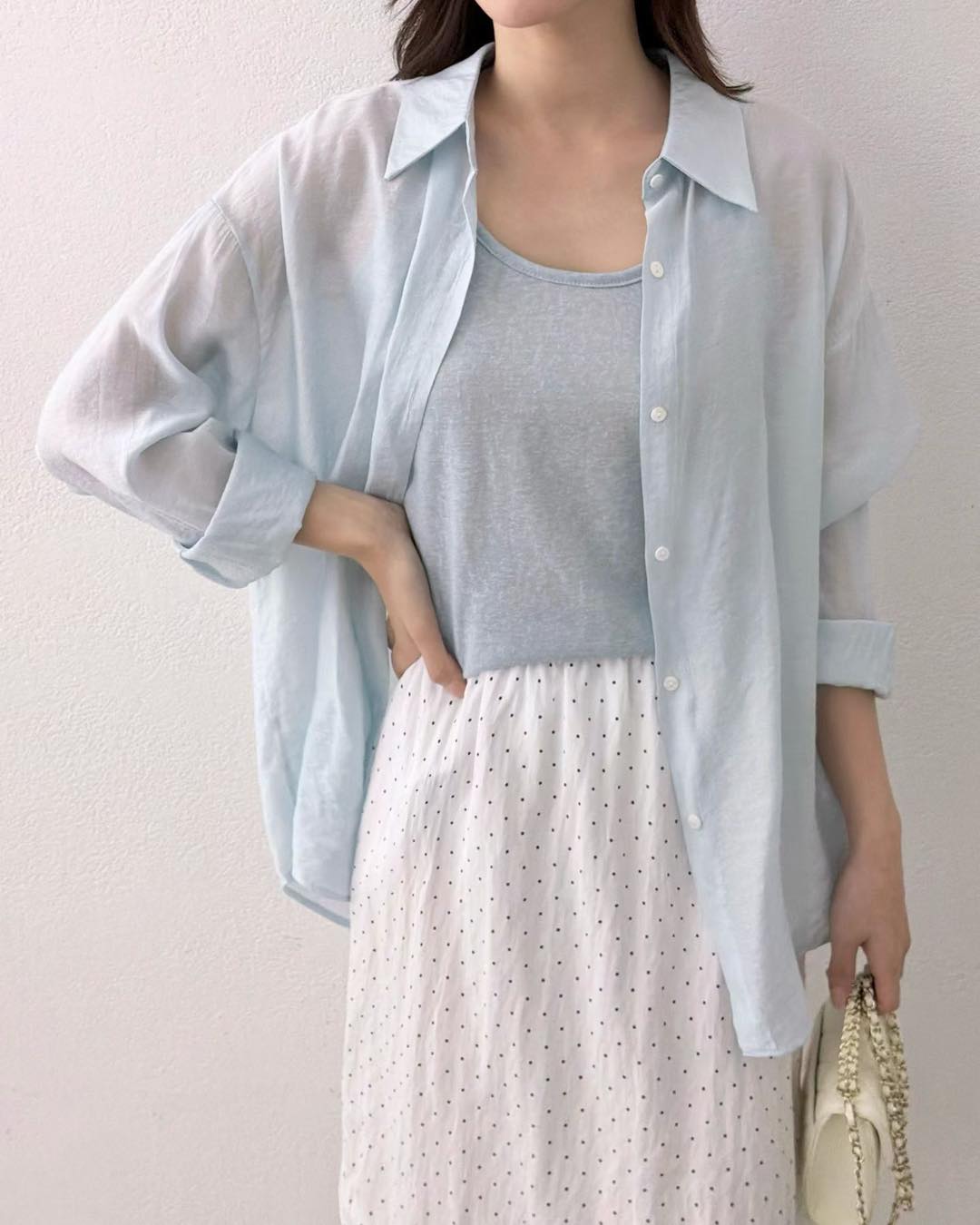 超薄防曬衫+吊帶打底