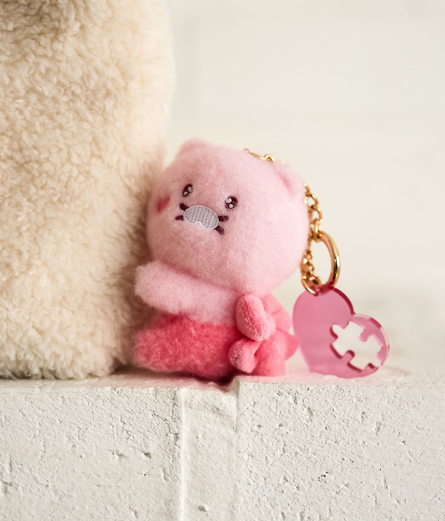 黑色 粉紅 春植 公仔鎖匙扣 (一套兩個)