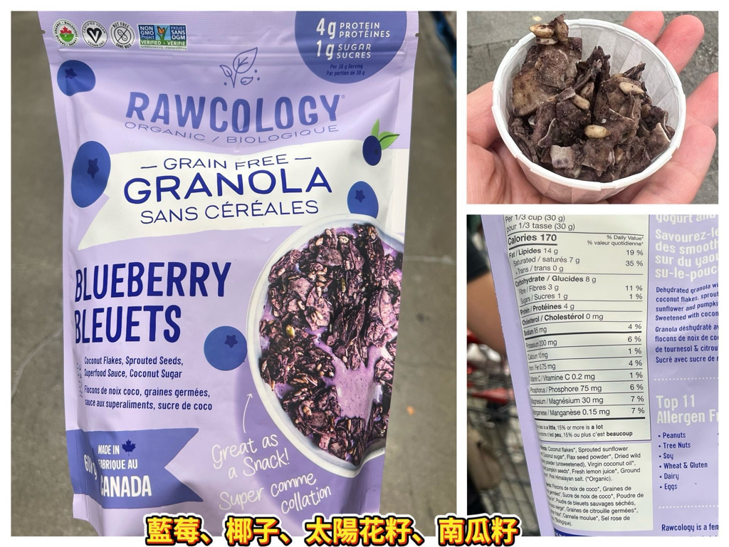加拿大直送 Rawcology Rawcology 藍莓、椰子、太陽花籽南瓜籽脆脆600g
