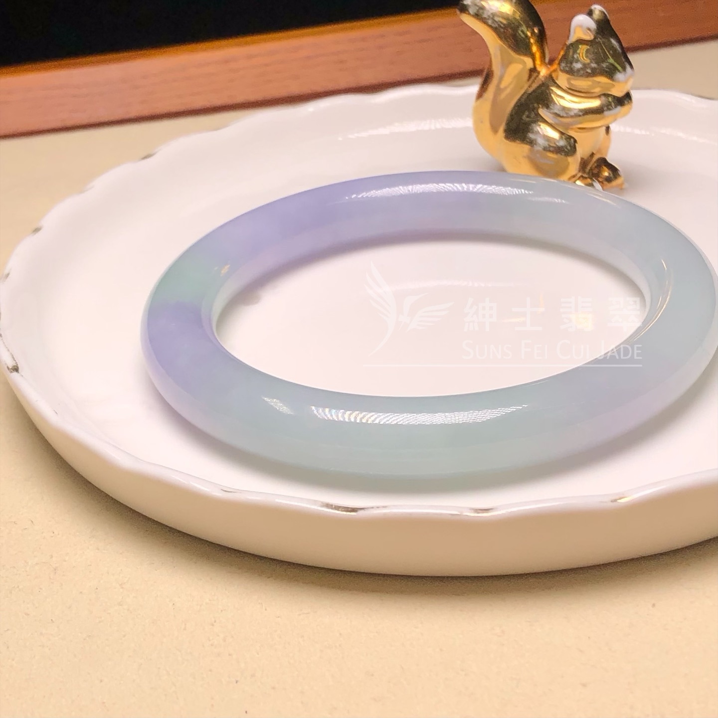 會卡水翻沙茄紫春彩圓鐲60.3mm