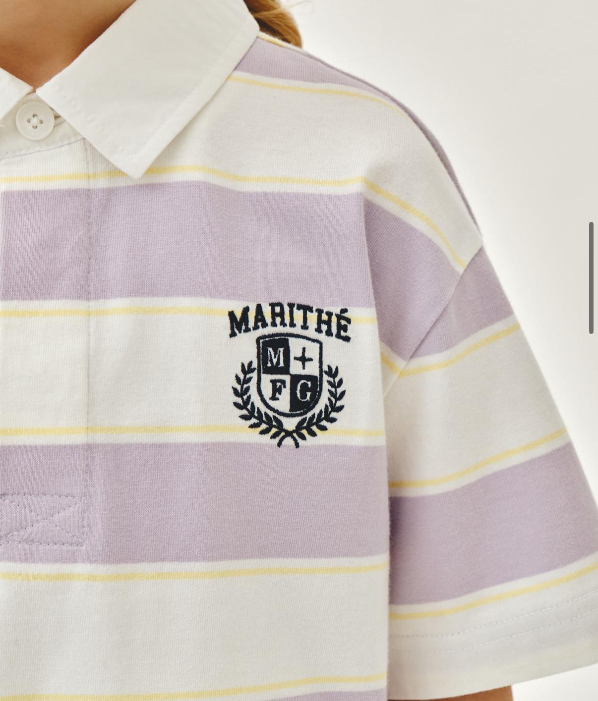 Ⓜ️ fg kids款 條紋collar TEE 折扣優惠 白/ navy Size 100-150