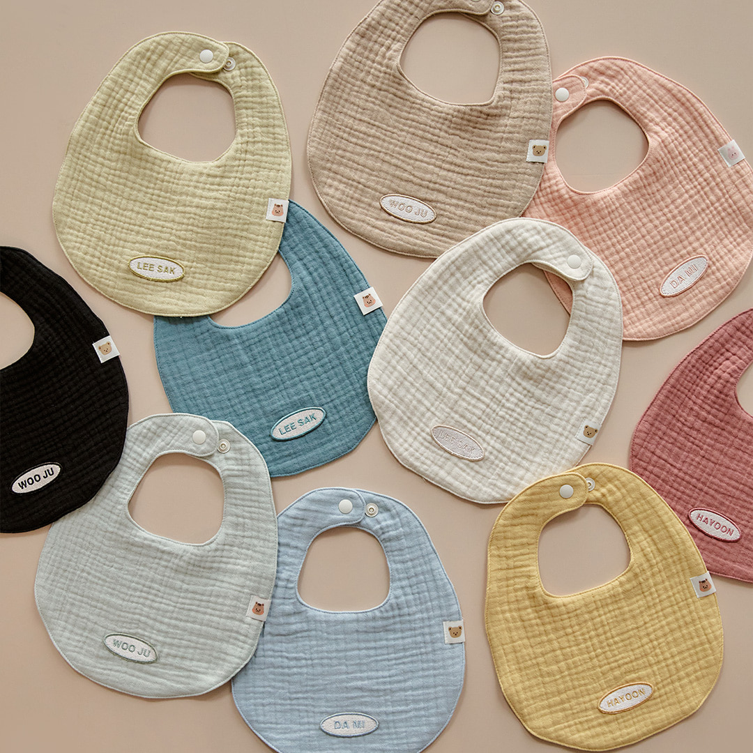 DTD Rainbow 6重棉紗系列-姓名訂製寶寶專屬圍嘴