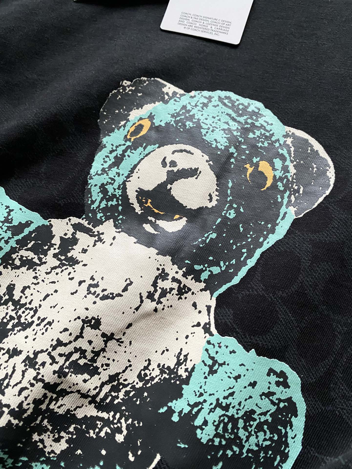 🔥【爆紅款｜C''oach 黑色滿印熊塗鴉Tee