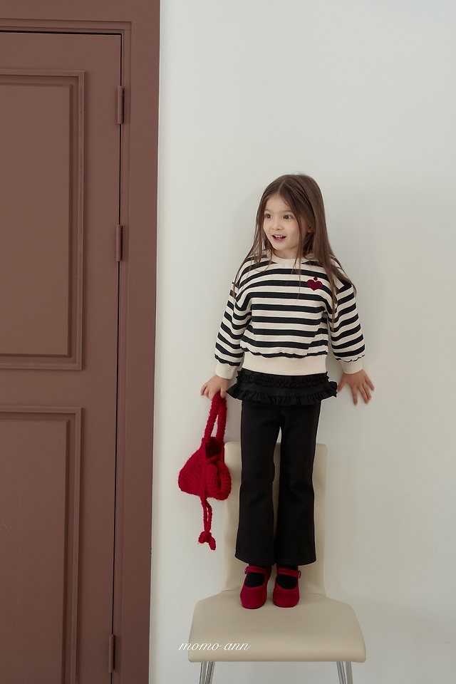 Momoann | Patch Sweatshirt (Black Stripe) with Mom