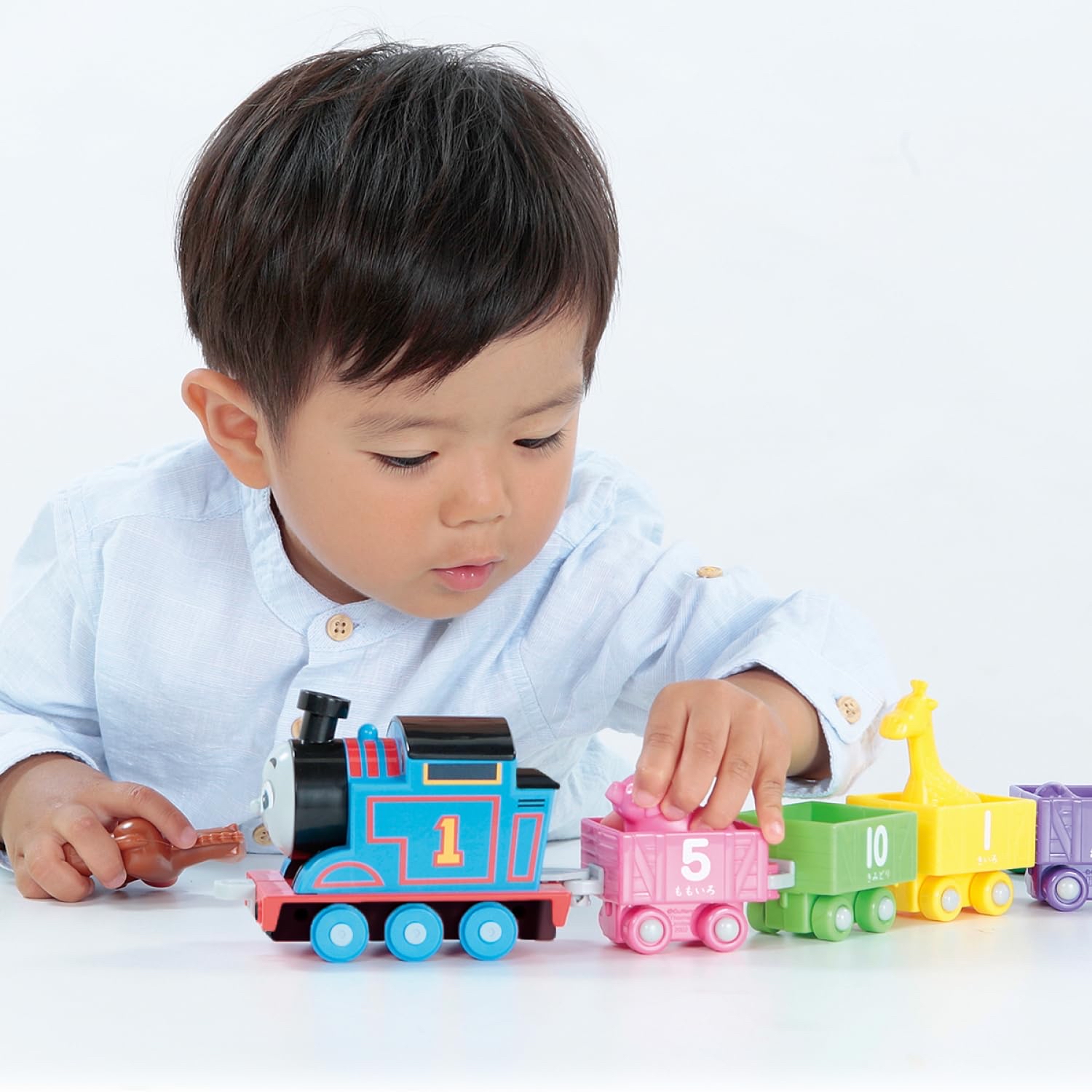 🇯🇵預訂 日本直送🇯🇵Thomas小火車顏色數字動物分類便攜火車幼兒玩具24m+
