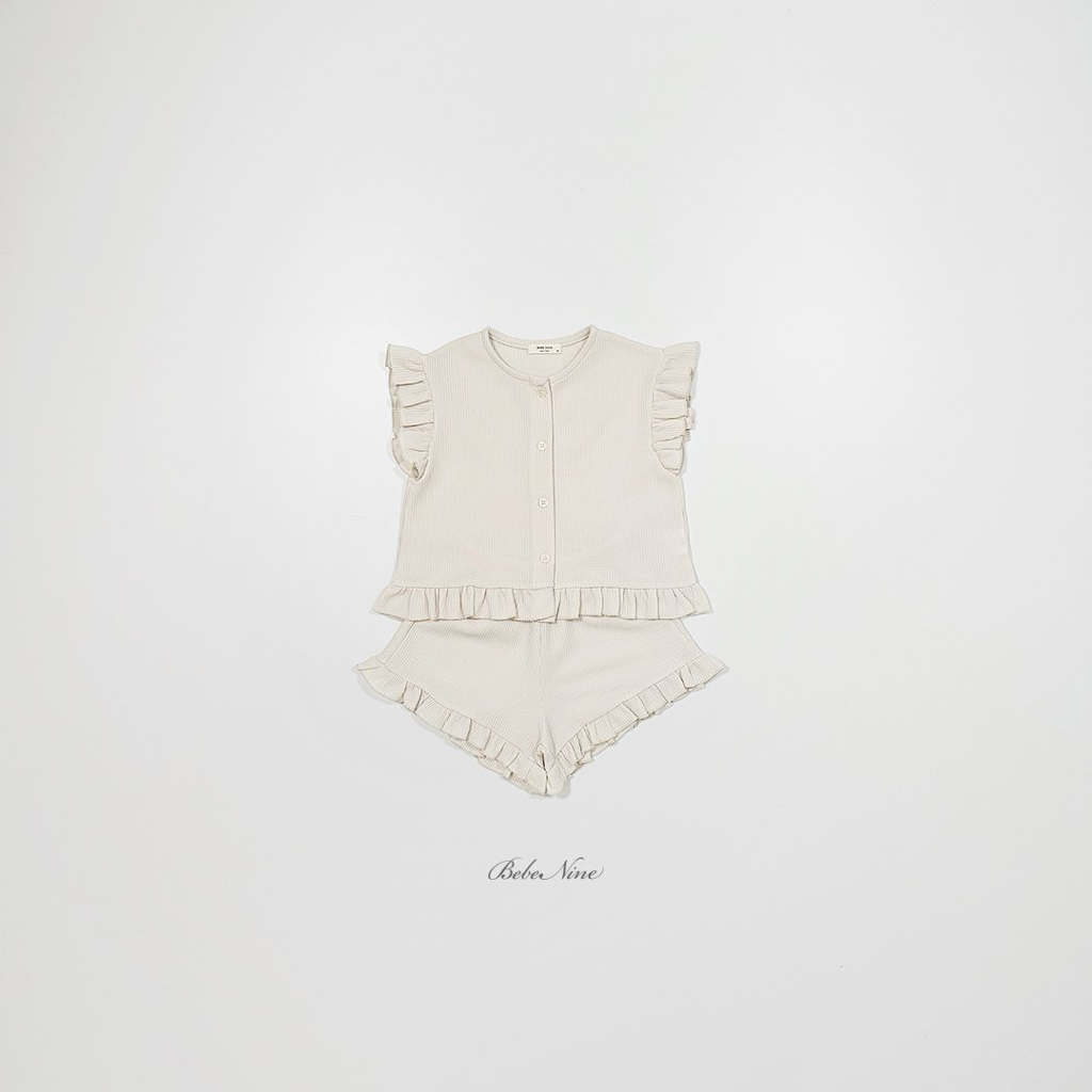 ☀️預訂 韓國直送☀️🇰🇷Bebenine兩色荷葉邊袖寬鬆開襟上下套裝