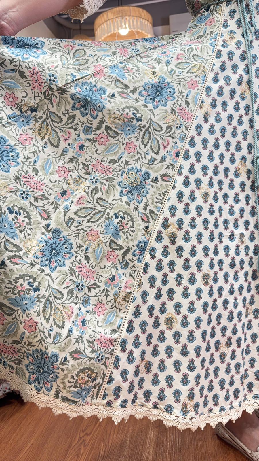 2522 Beige Floral Layers with Lace 4-Rope OP