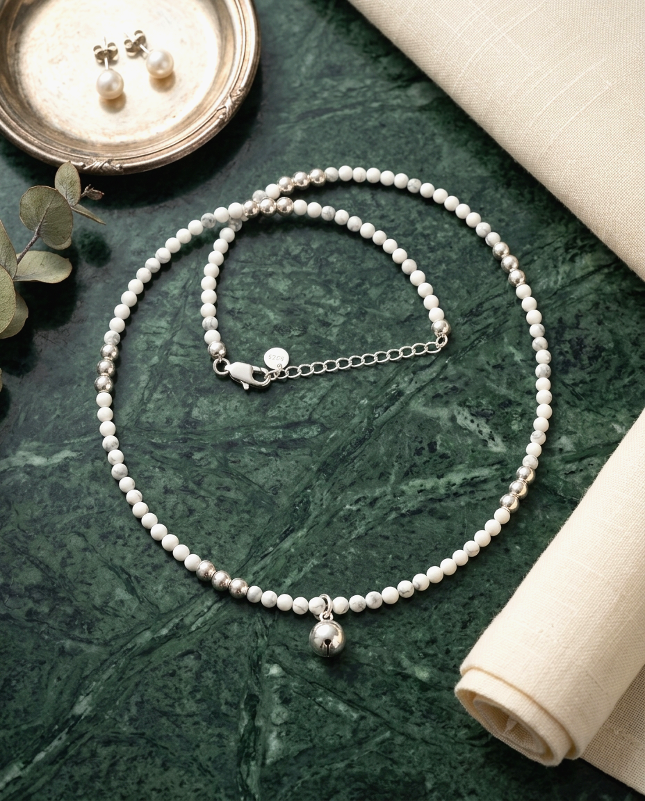 S925 -*MN0014* White Turquoise Necklace