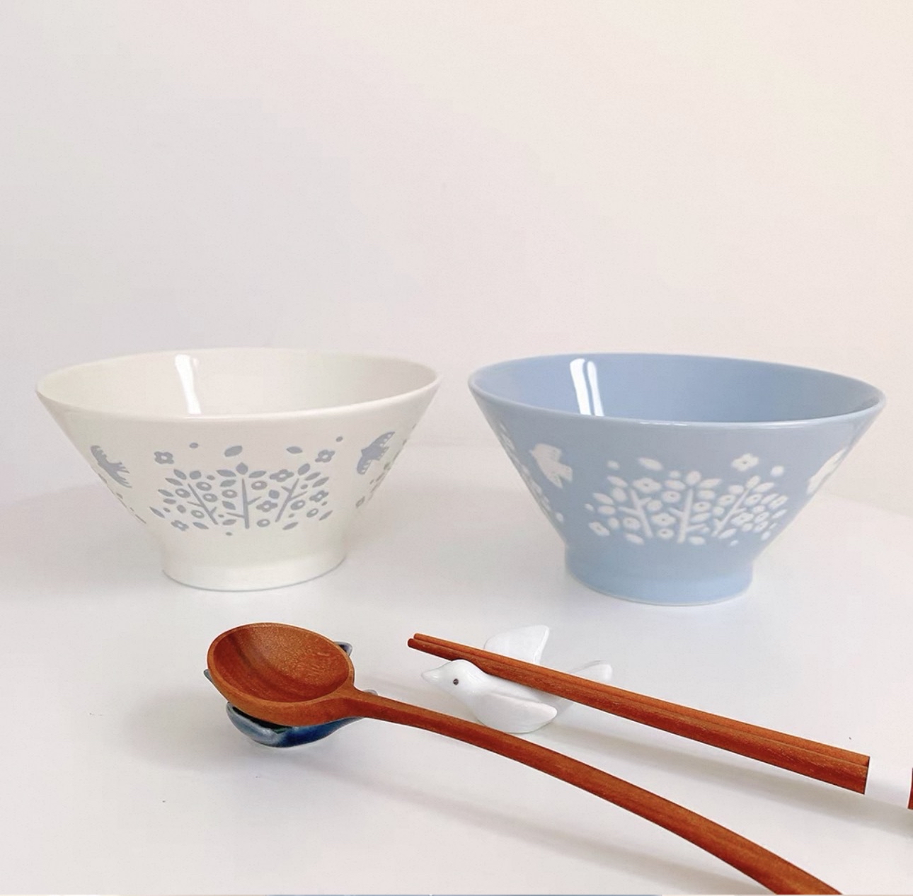 日本製LINTU美濃焼小鳥和植物陶瓷餐具