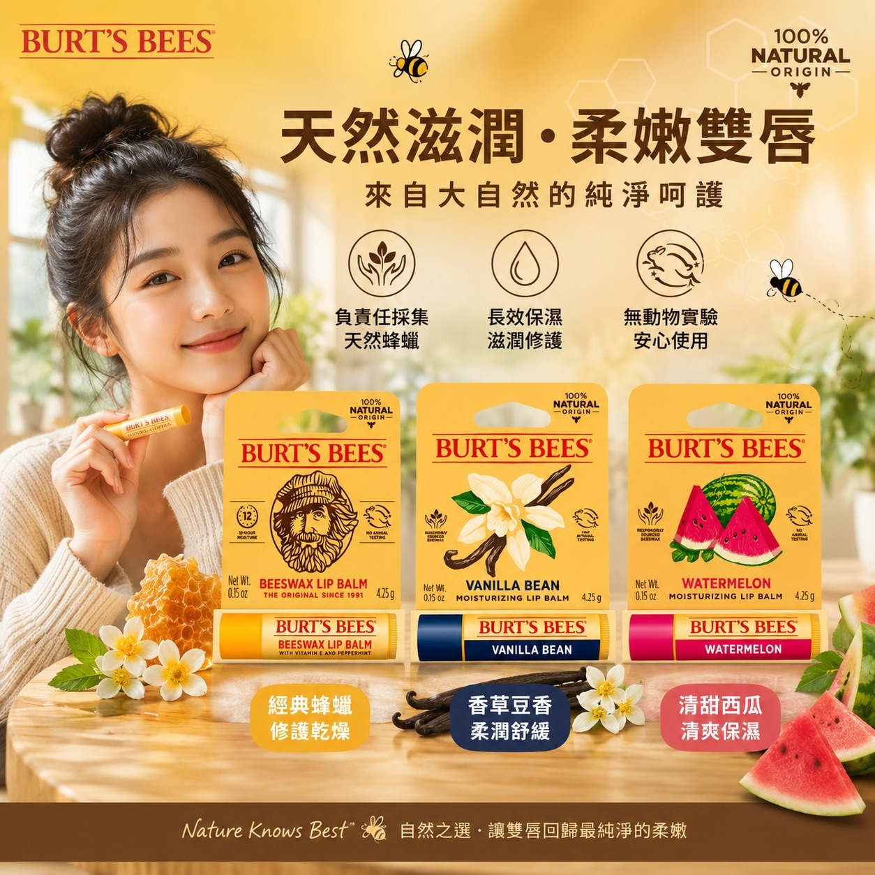 【預訂】Burt's Bee 天然蜂蠟潤唇膏 4.25g