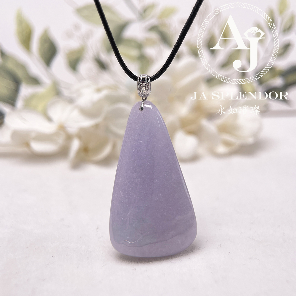 JNK-213 天然翡翠A玉 冰潤紫羅蘭隨形18K金吊墜