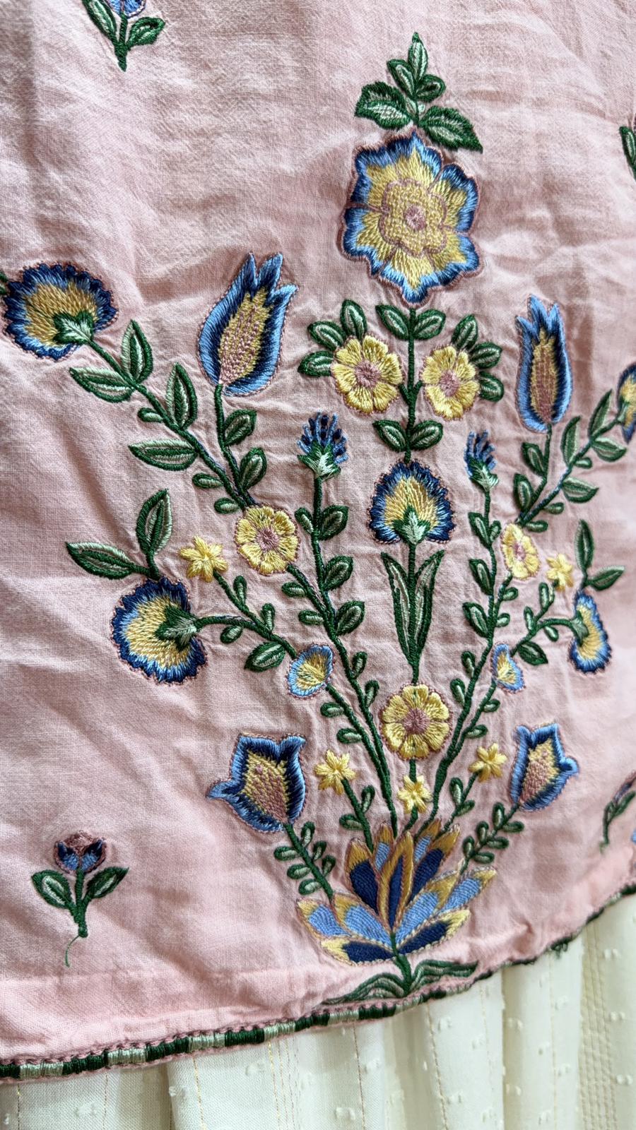 PKT 2645 Sakura Full Garden Emb Long Top