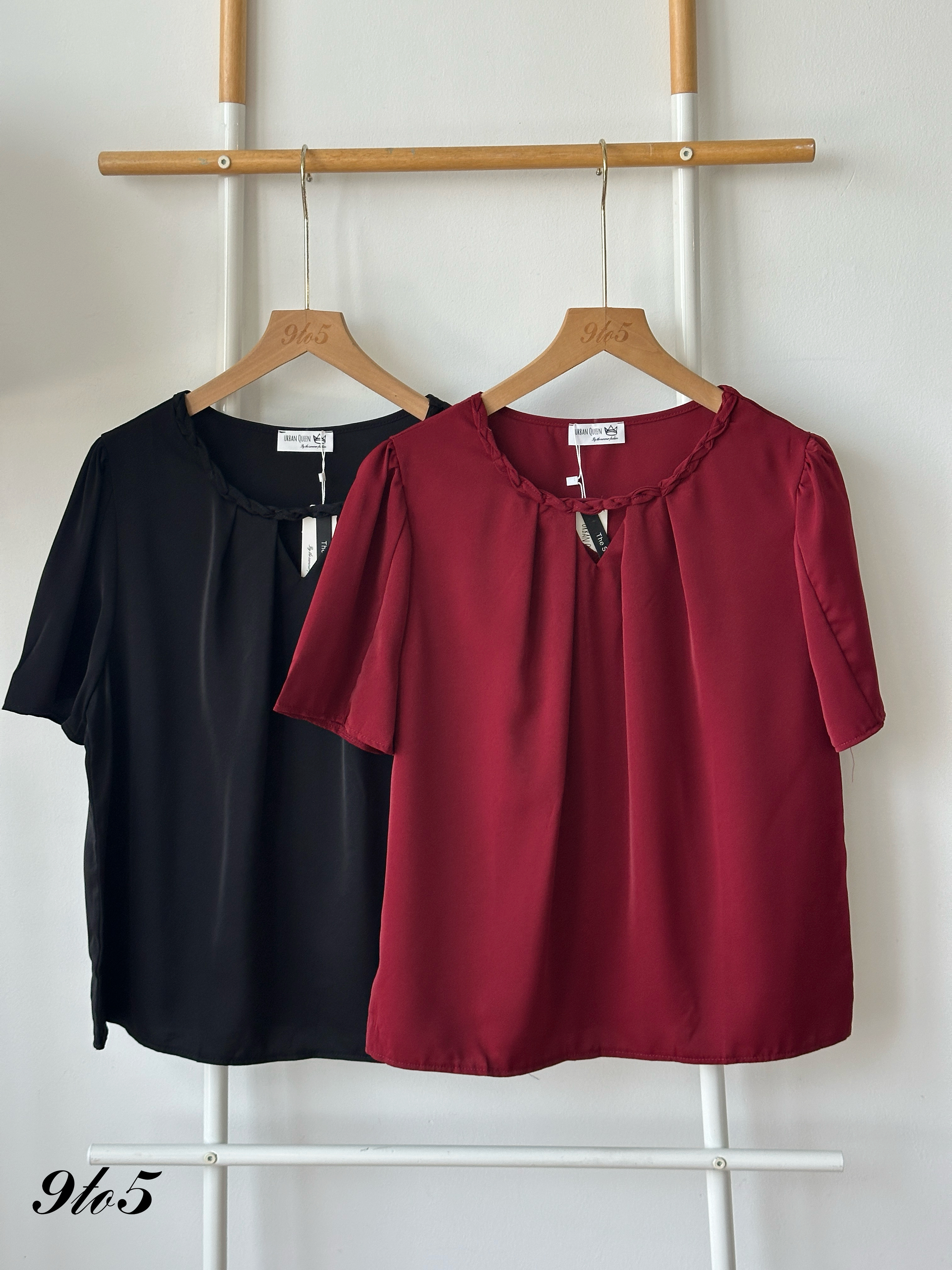 T4434 Round Neck Puff Sleeve Blouse - 3 Colors 