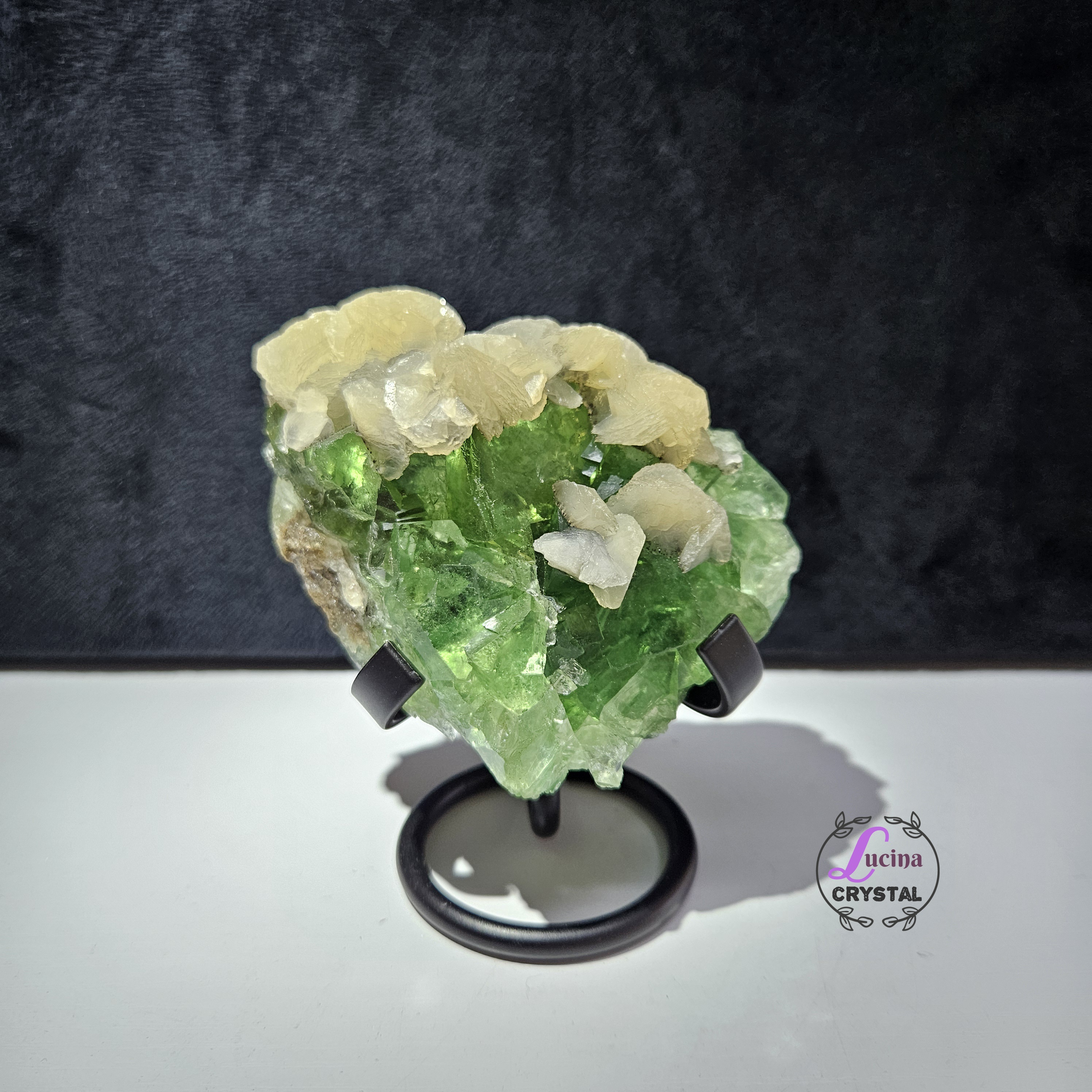 (Co#LC8549) 香花嶺蘋果綠螢石原礦/Apple Green Cubic Fluorite Cluster 