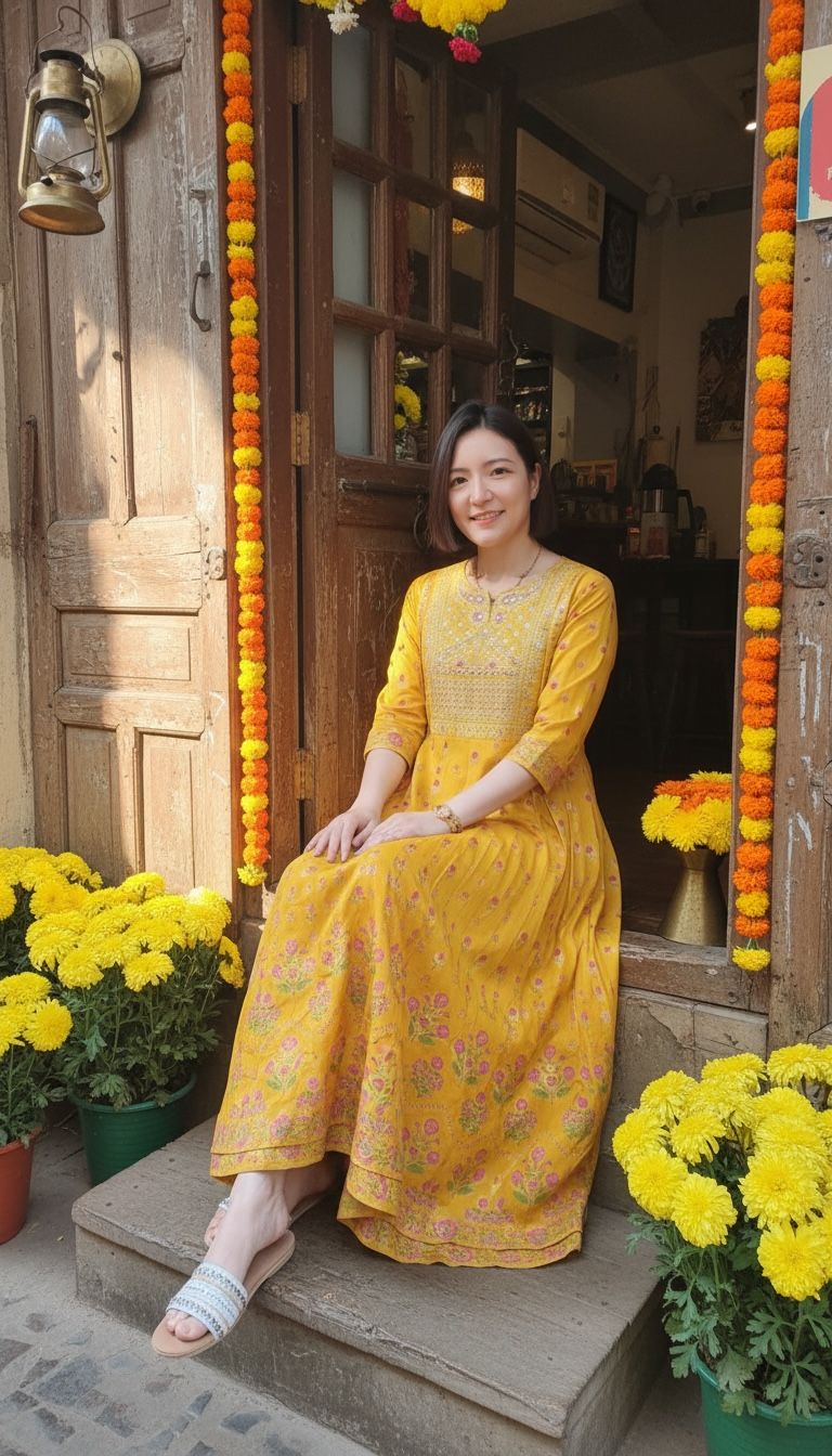 2169 Yellow OP Paisley Fake 2 Pieces OP 48"