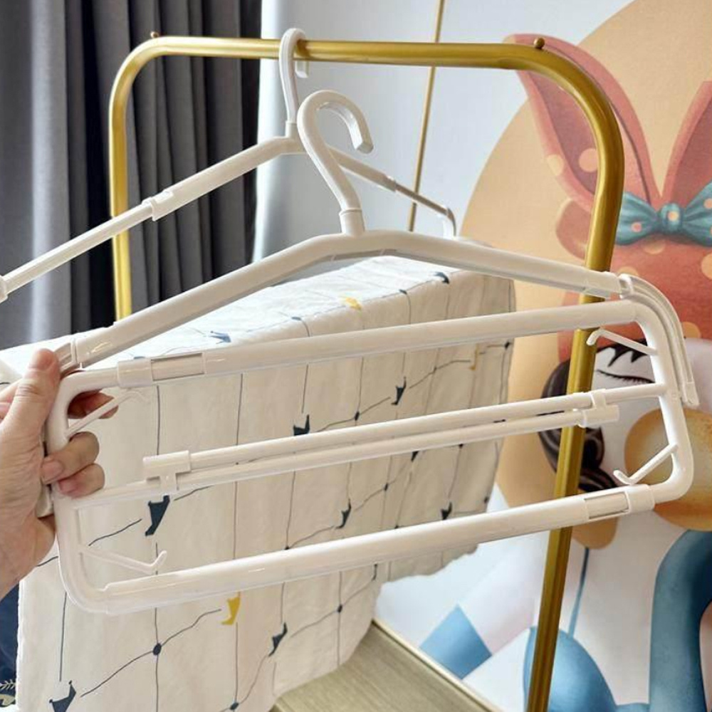 多功能家用伸縮衣架 折疊大衣架 曬被架 被單衣架 2個裝［平行進口］ HK2754