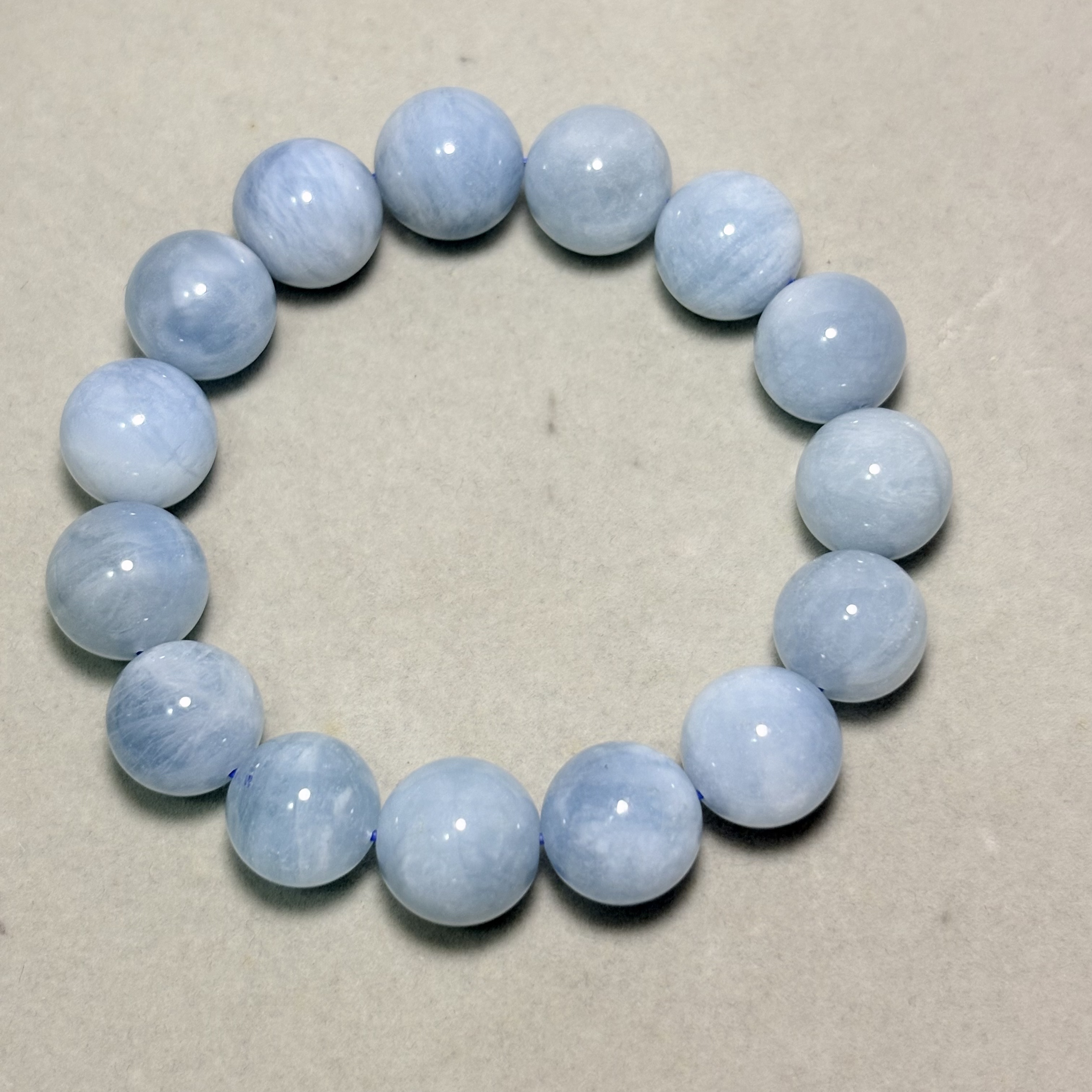 15mm海藍寶天然晶石手串No.4061