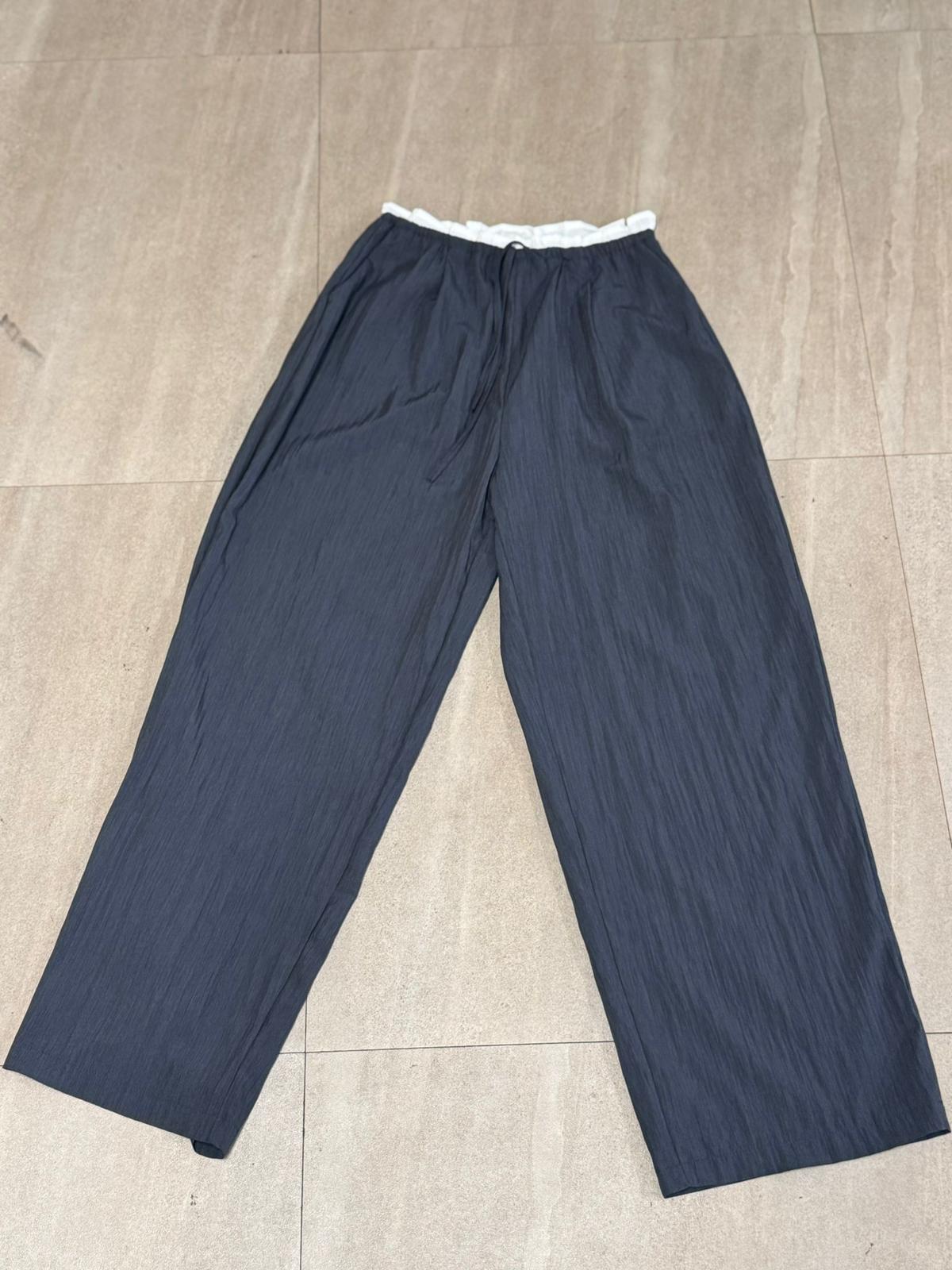 221194 撞色風褸料長褲 腰 66- 92 Hip 116 長 102