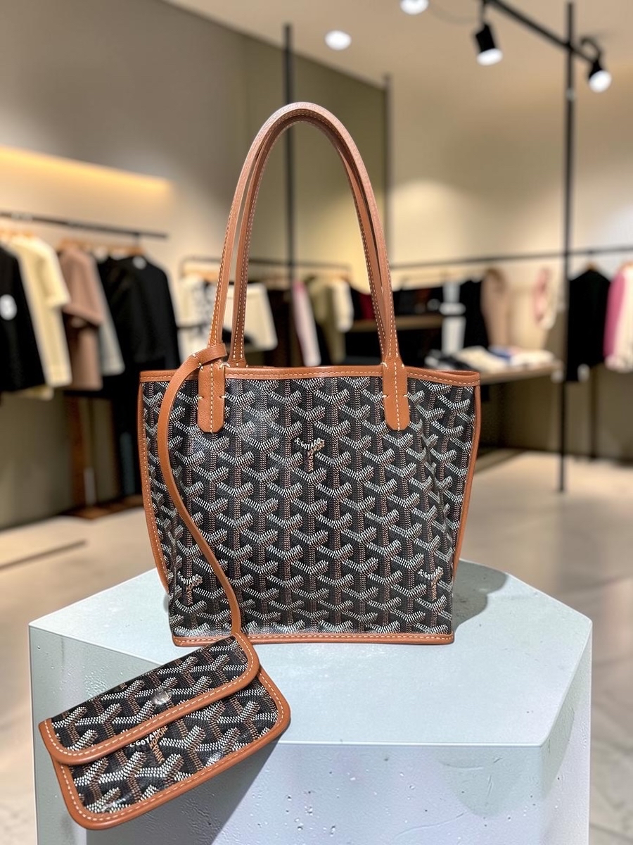 Goyard Anjou Mini Tote Bag Tan 100%Authentic, 98%New ✅Dust bag✅Pouch