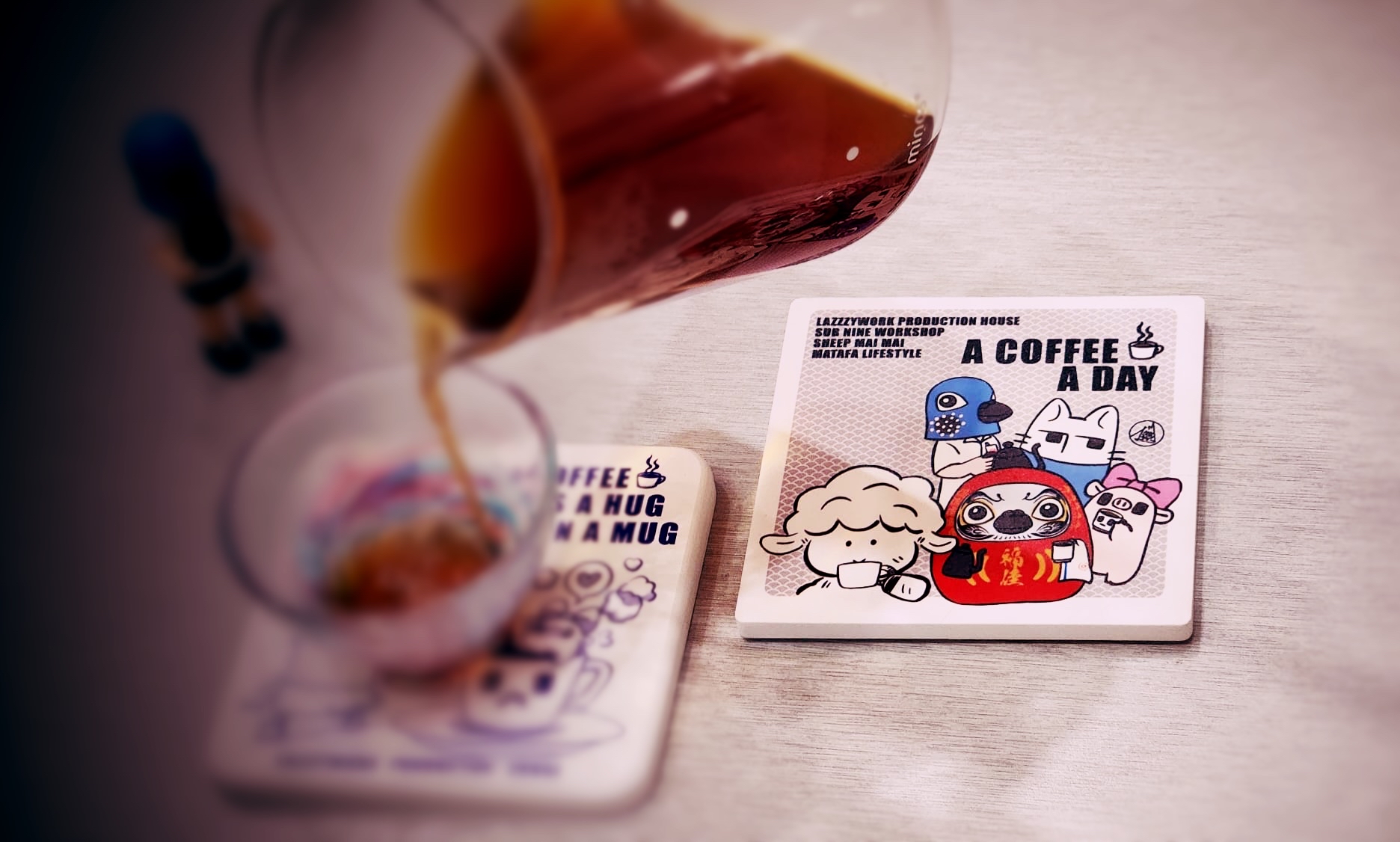 Coffee Illustration 吸水杯墊系列（支持香港創作｜硅藻土 / 陶瓷）