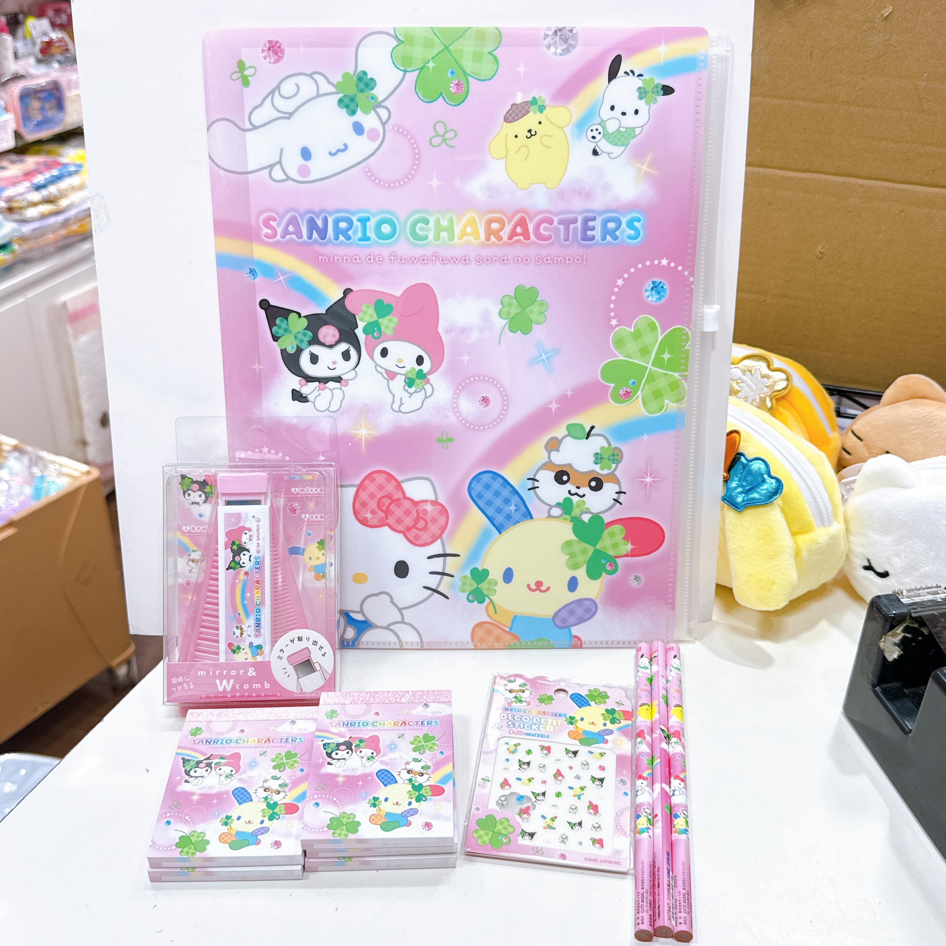 日本直送Sanrio彩虹兔usahana 玉桂狗Kitty幸運四葉草文具系列