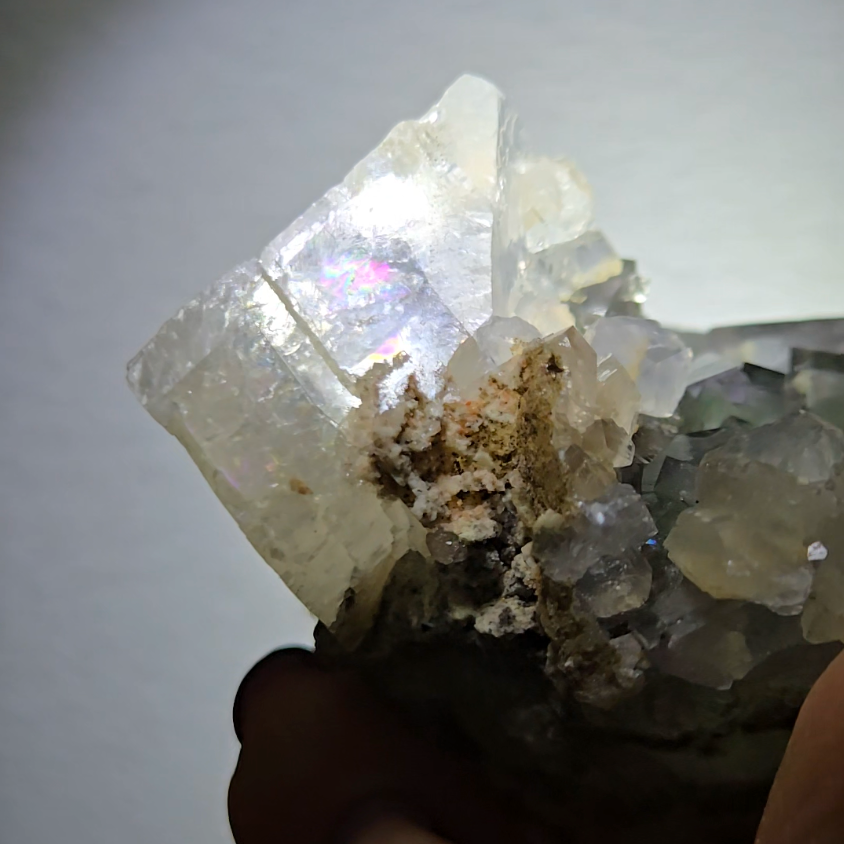 Cubic fluorite with UV-reactive calcite - FL216