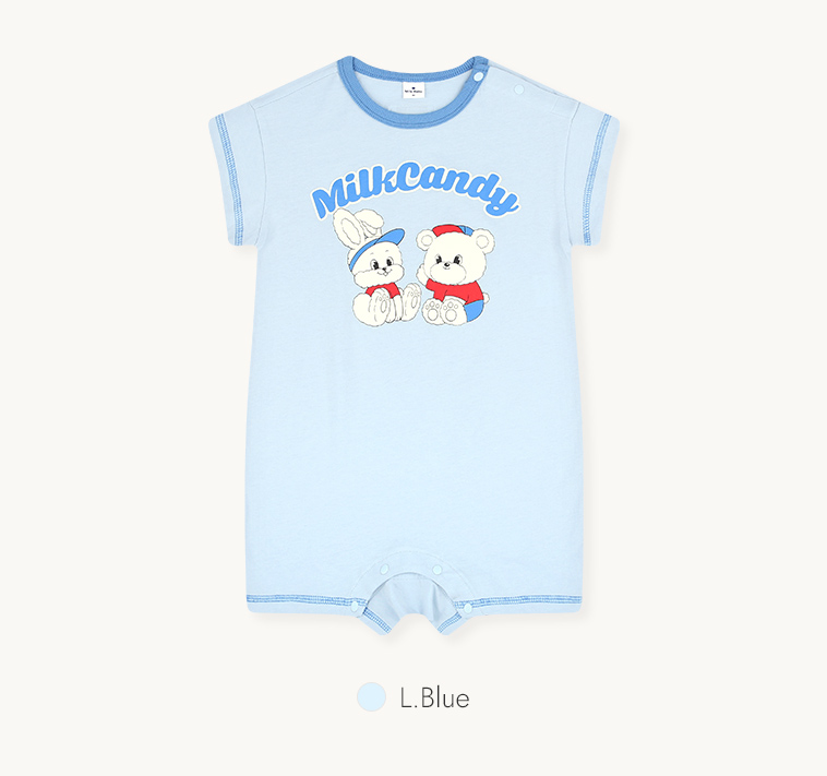 ☀️預訂 韓國直送☀️🇰🇷Milk Baby兩色可愛兔子小熊印花短袖連身衣