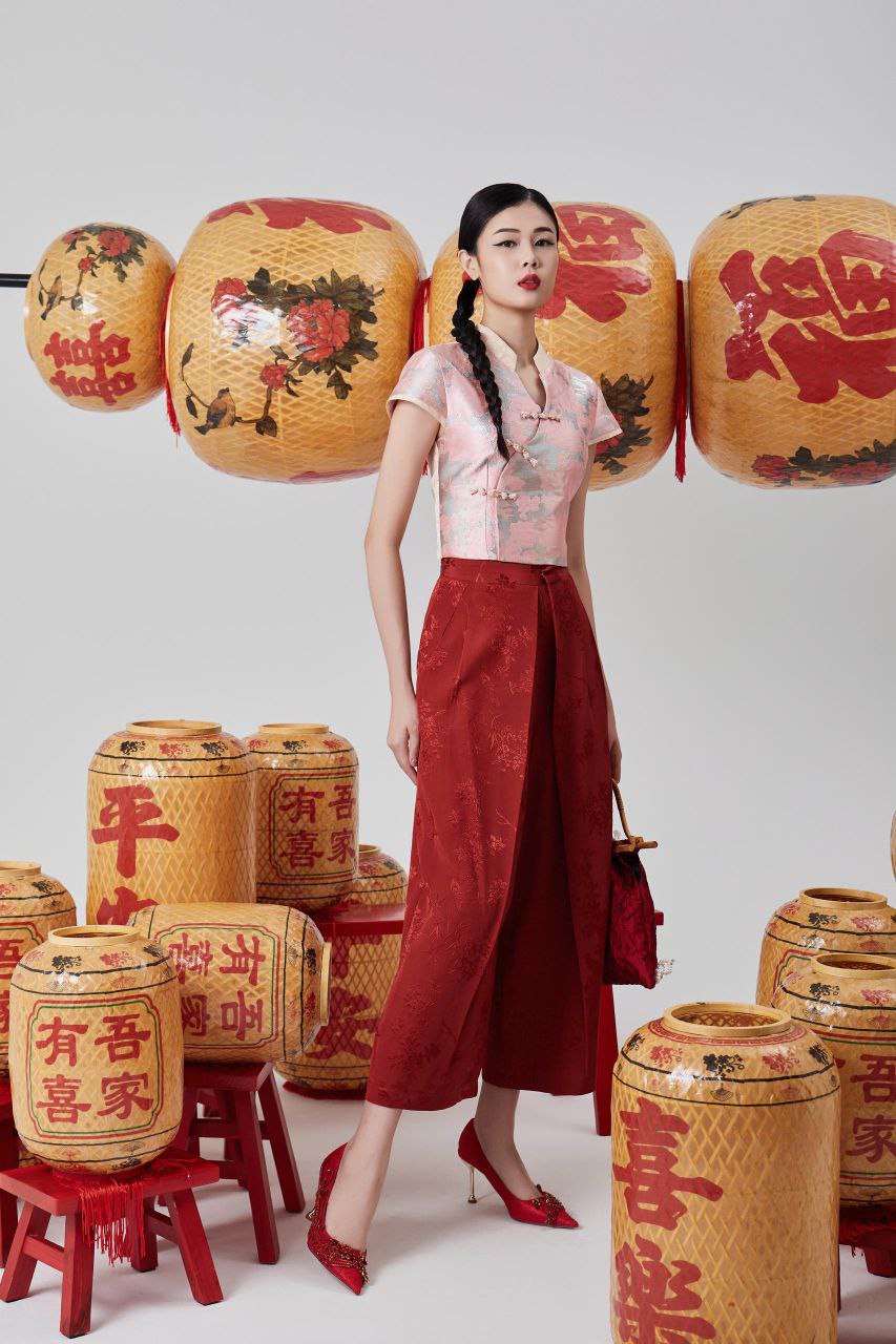 提花旗袍上衣 2617