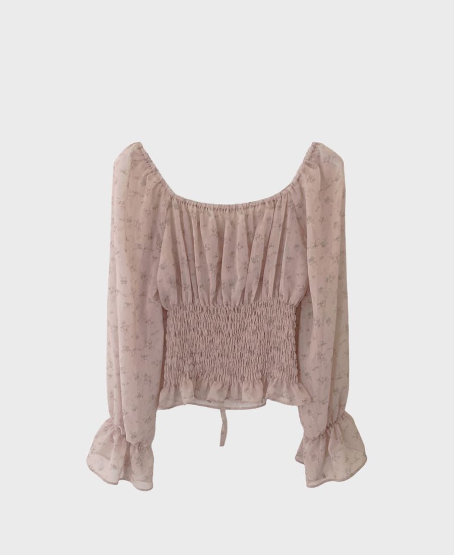 【溫柔感滿滿】法式雪紡碎花上衣