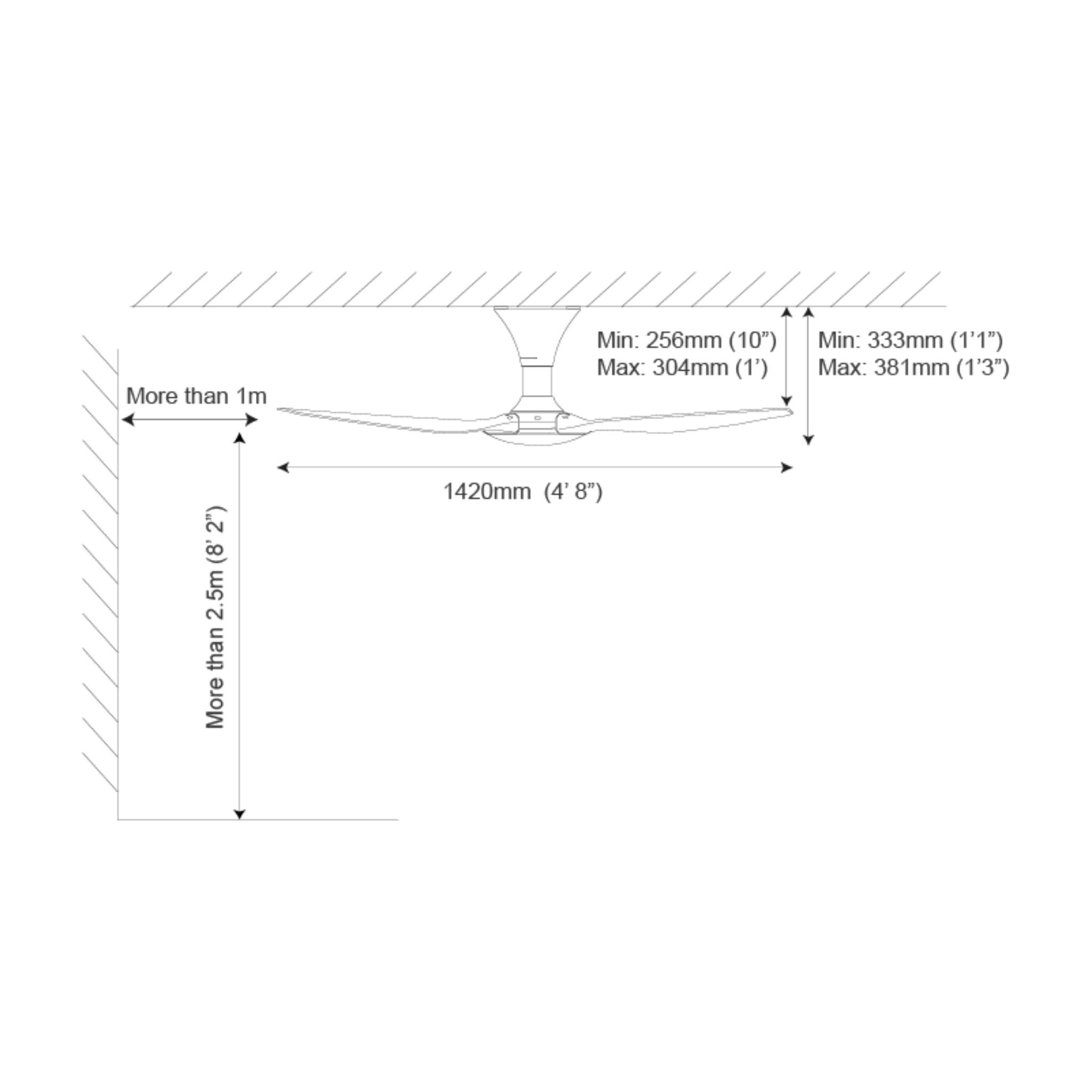 Alpha 56" AX70 DC Motor ABS Ceiling Fan (AX70-3B)