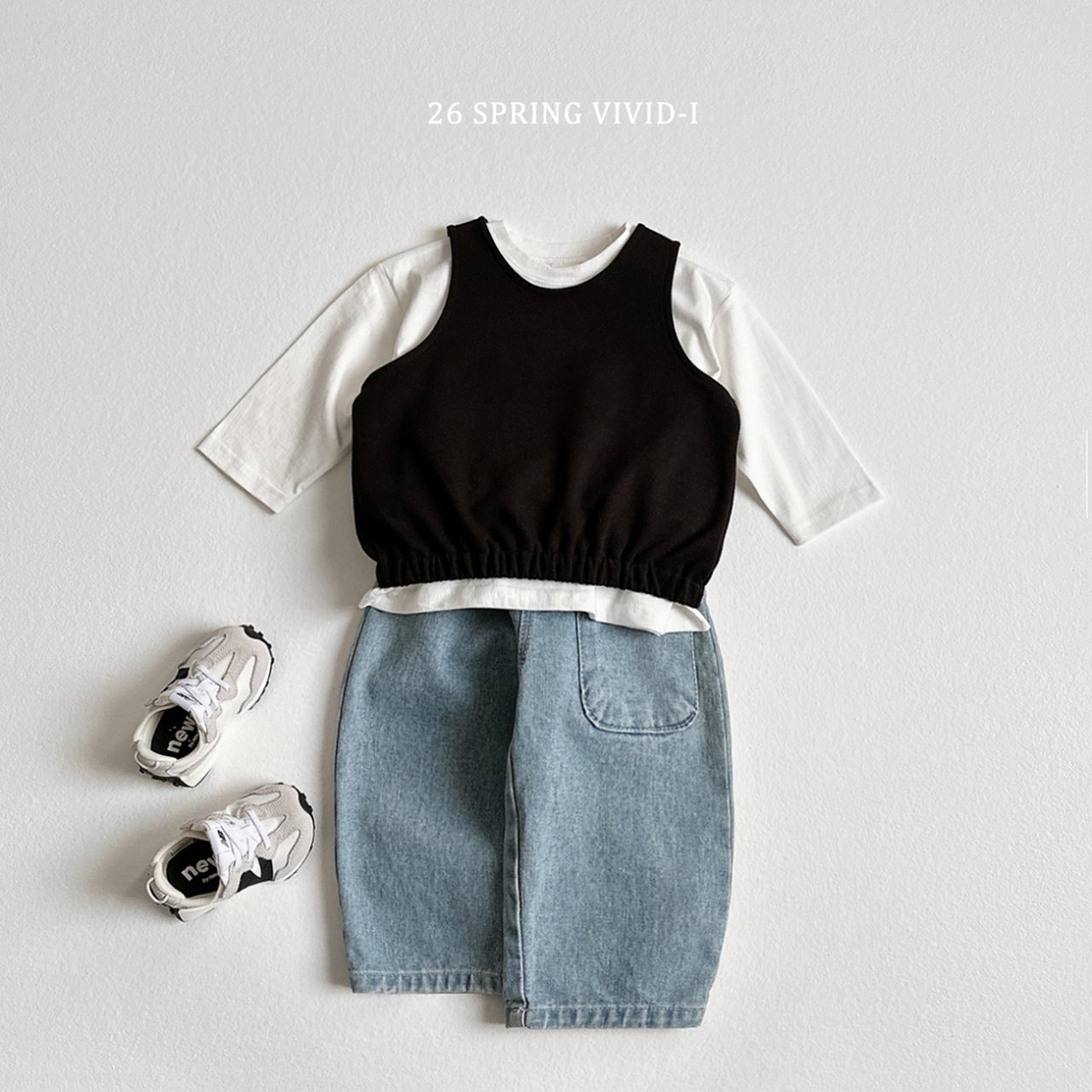 🌸預訂 韓國直送🌸🇰🇷VIVIDI三色微笑標籤背心上下套裝