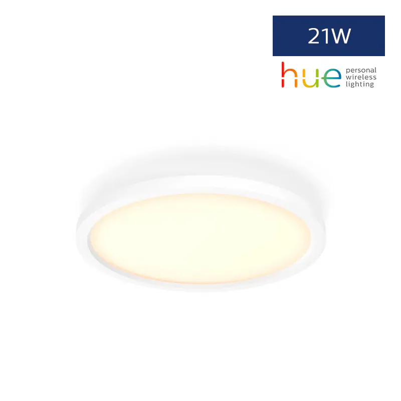 [飛利浦直送 原裝行貨2年保養] 飛利浦 Philips Hue Aurelle 圓形吸頂燈（白色）– 21W 智能 LED 面板燈 Hue White Ambiance 可調光 可調色溫 (不含調光器) Philips Hue Aurelle Round Ceiling Light (White) – 21W Smart LED Panel Light (without Dimmer)