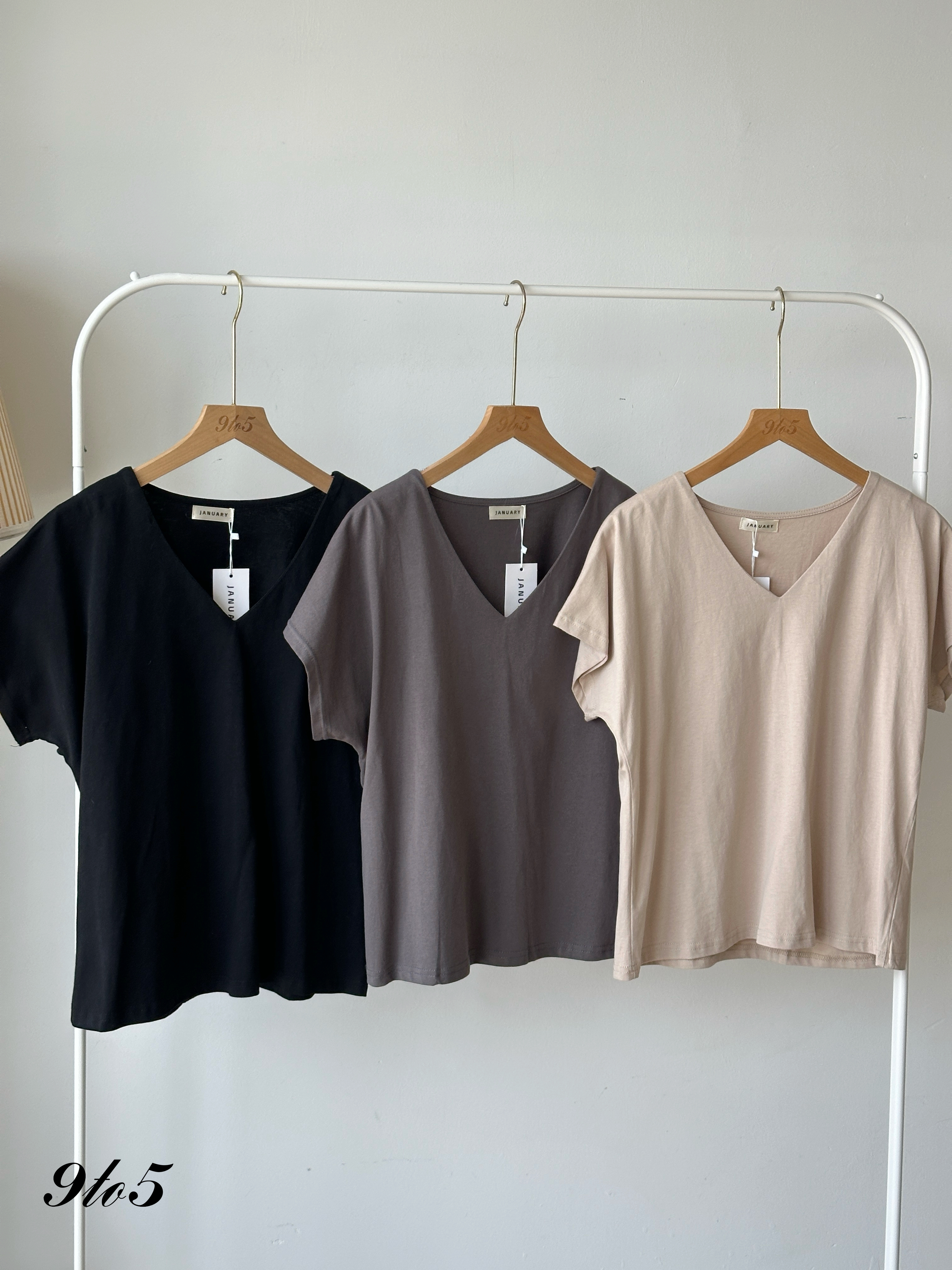 T4121 Cape Sleeve V Neck Tee - 3 Colors