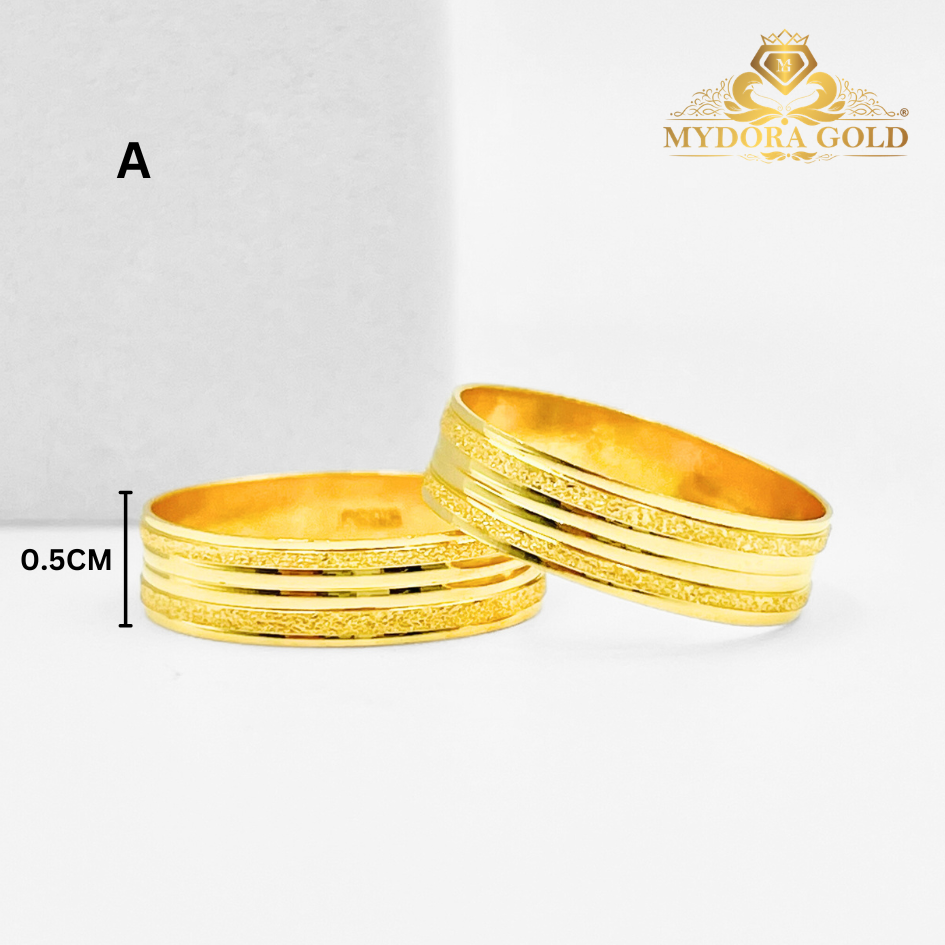 MYDORA Cincin Belah Rotan Double Pasir Liner l EMAS916/22K