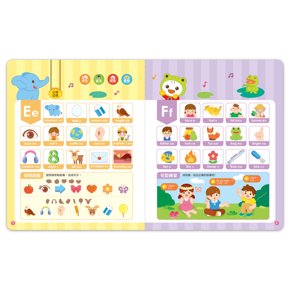 📚預訂 台灣直送📚FOOD超人小手點讀ABC互動單字(中英發音)