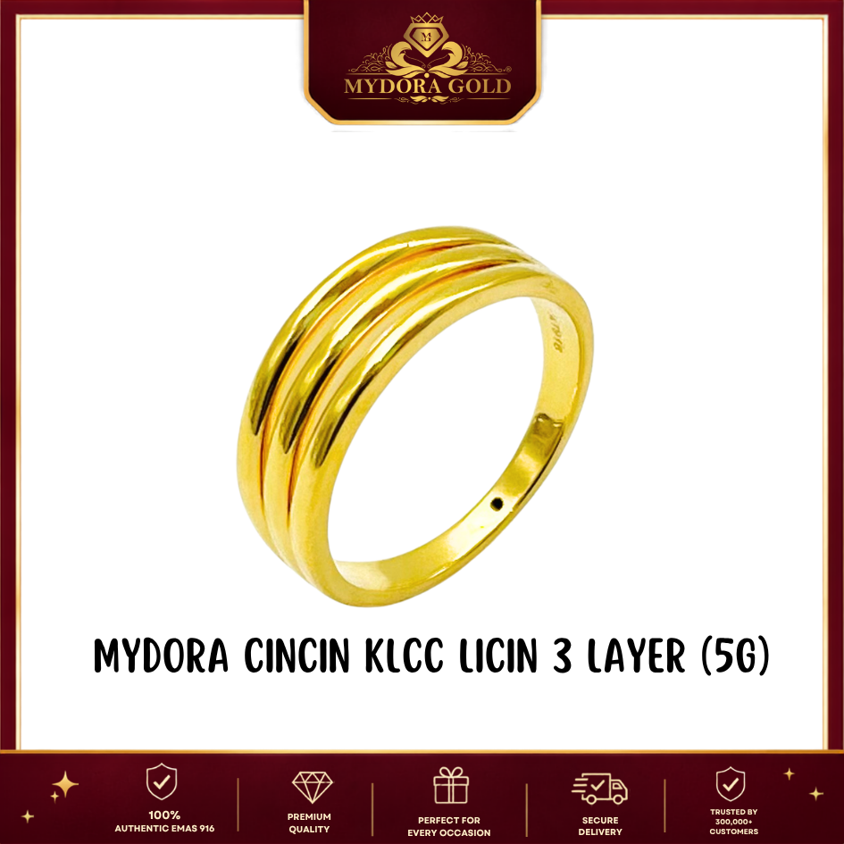 MYDORA Cincin KLCC Licin 3 Layer (5G) l EMAS 916/22K