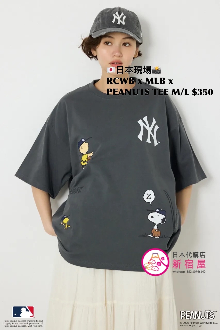 RODEO CROWNS WIDE BOWL x MLB x PEANUTS T-SHIRT 