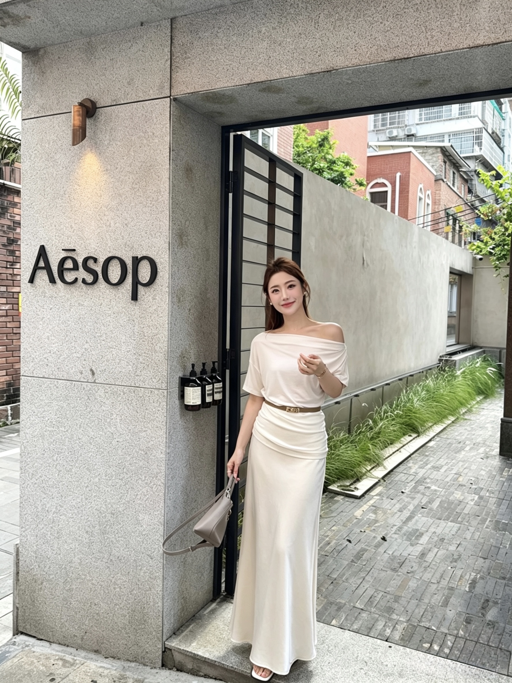 1728 SATIN HIGH WAIST MAXI SKIRT 缎面高腰垂感长裙