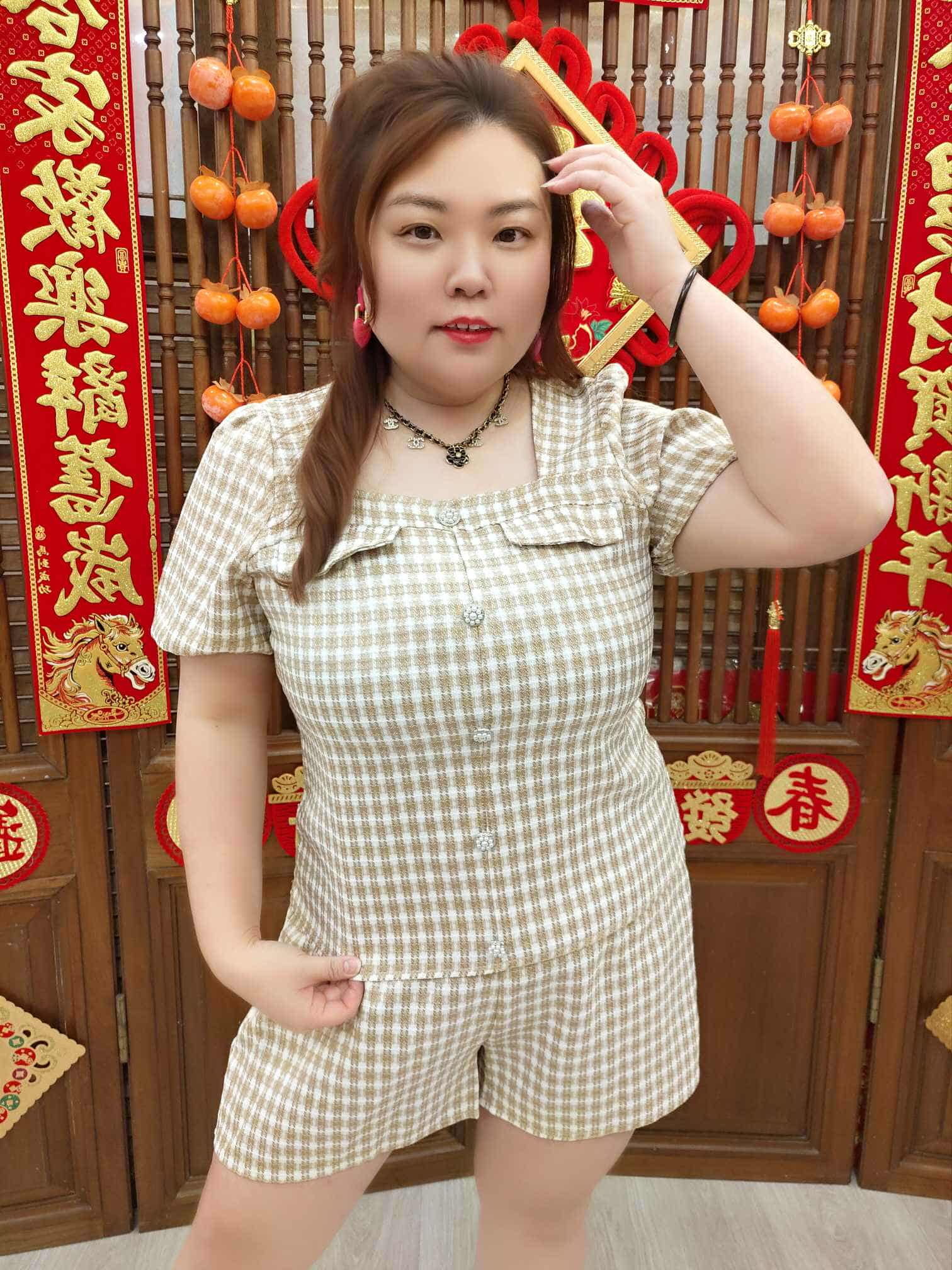 MFA05 BE#282032 小香风格子套装