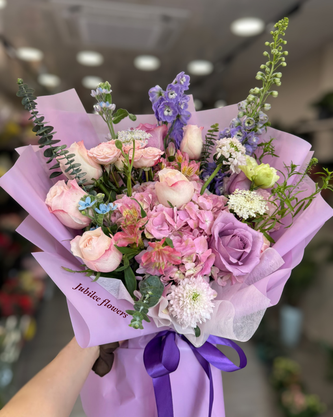 玫瑰 繡球 花束