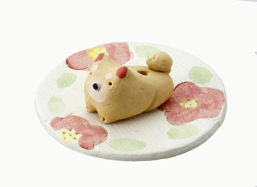 柴犬花花線香座