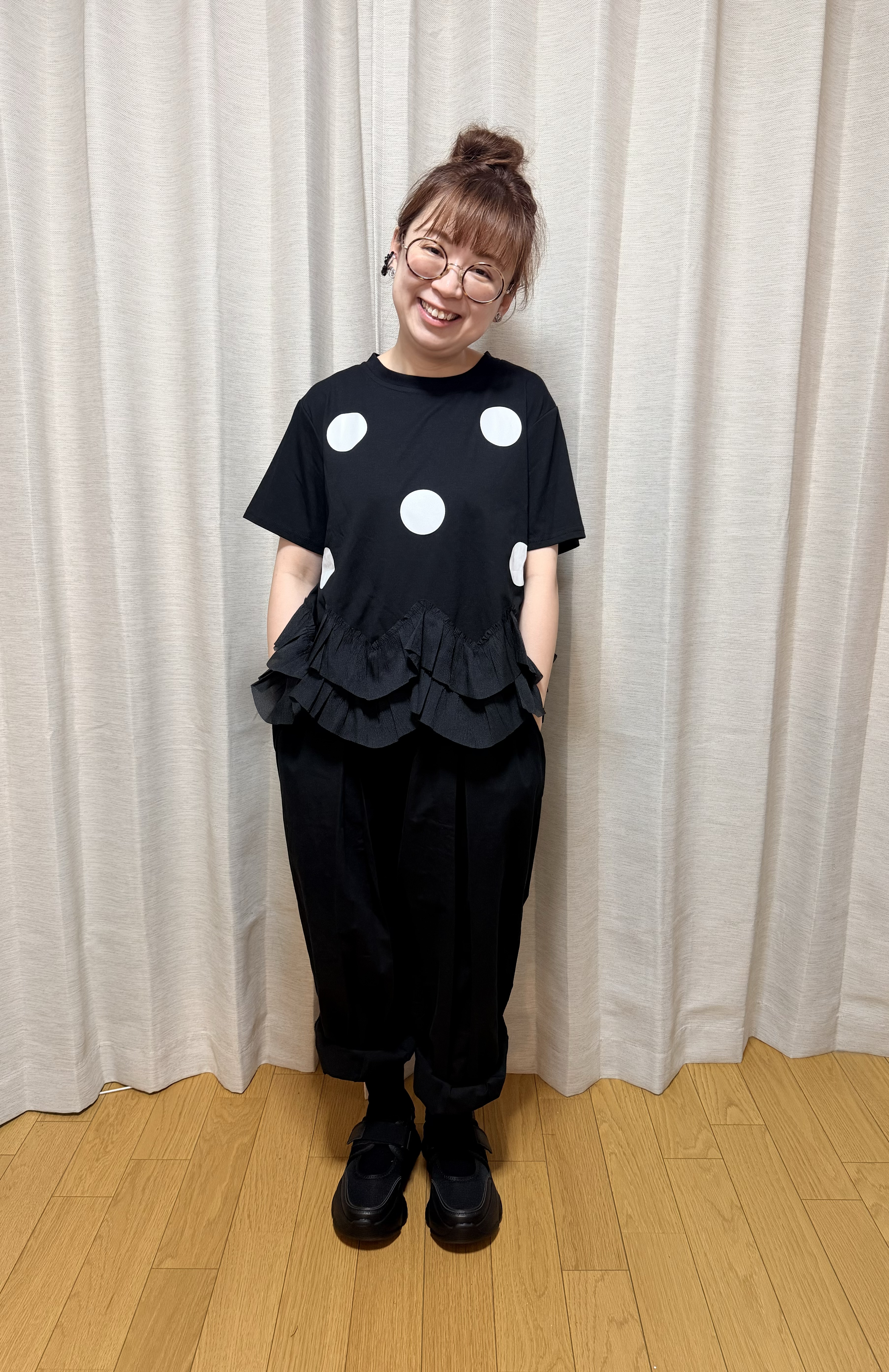 日本波點Ruffle衫