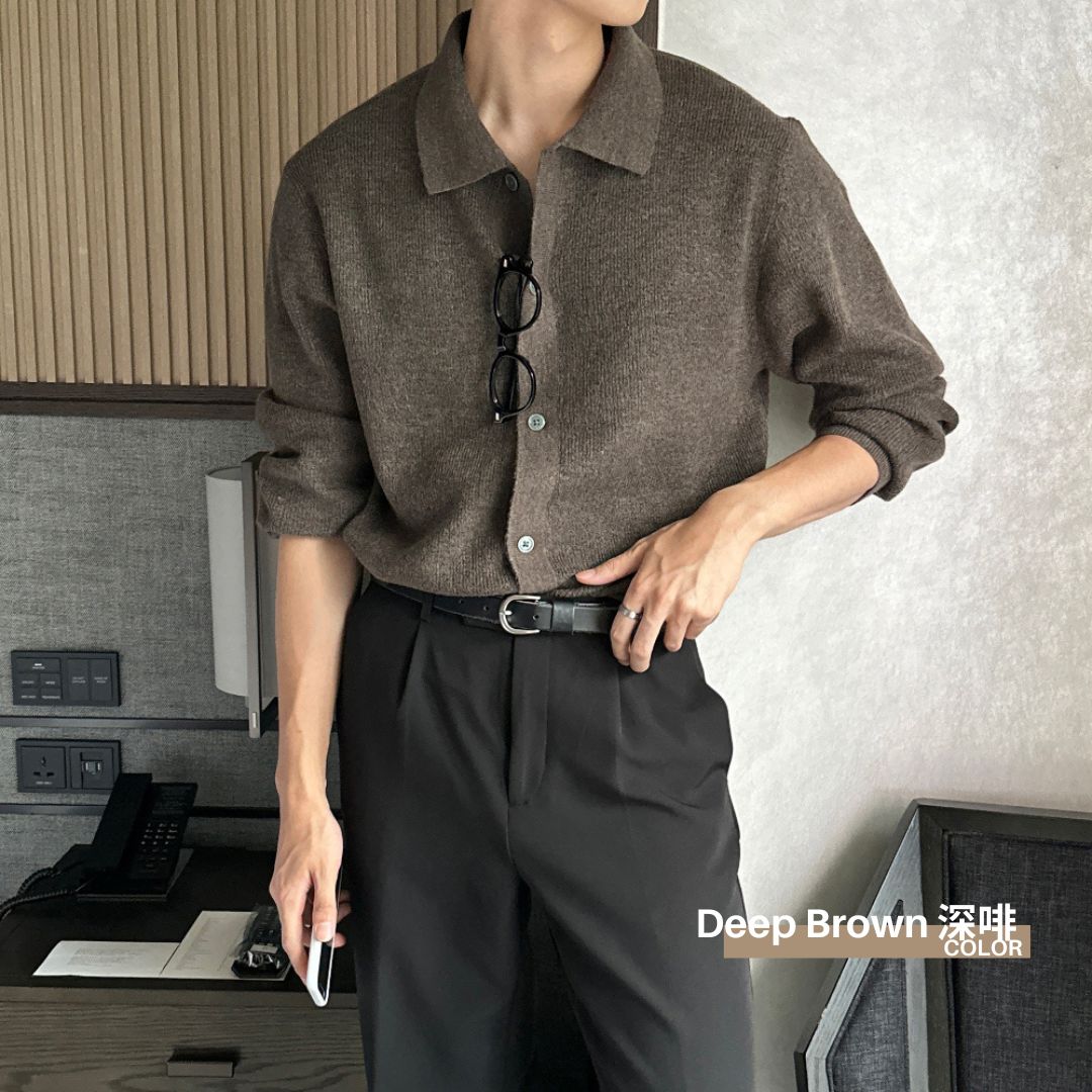 【In Stock】Cashmere Collared Knitwear