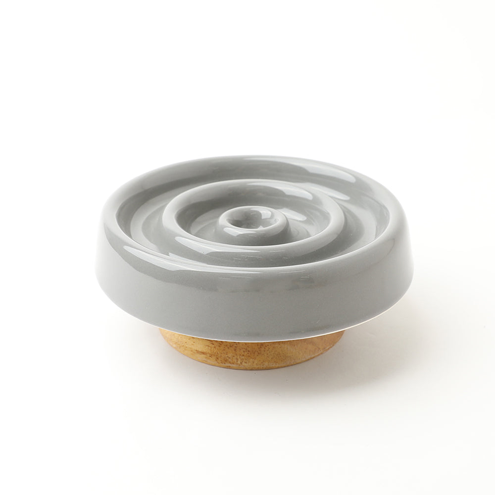 Monchéri🇯🇵 柔和螺旋原木底座慢食陶瓷碗 (Natural Circle Food Bowl)