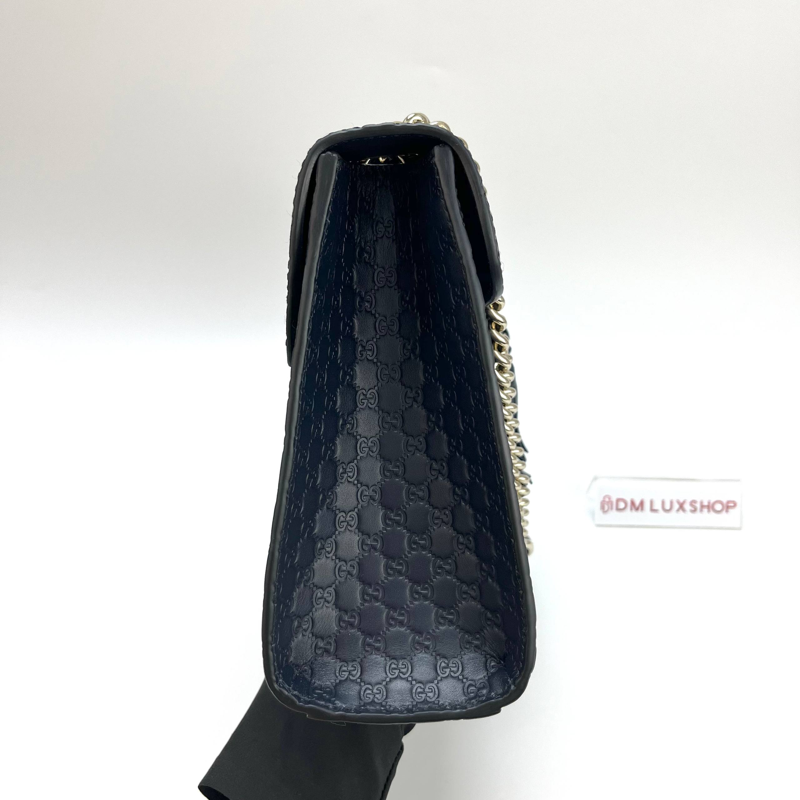 Gucci Navy Blue Emily Chain Shoulder Bag Medium GHW