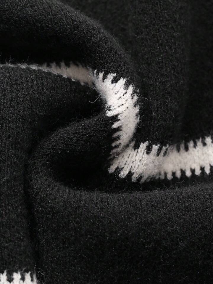 復古條紋針織毛衣