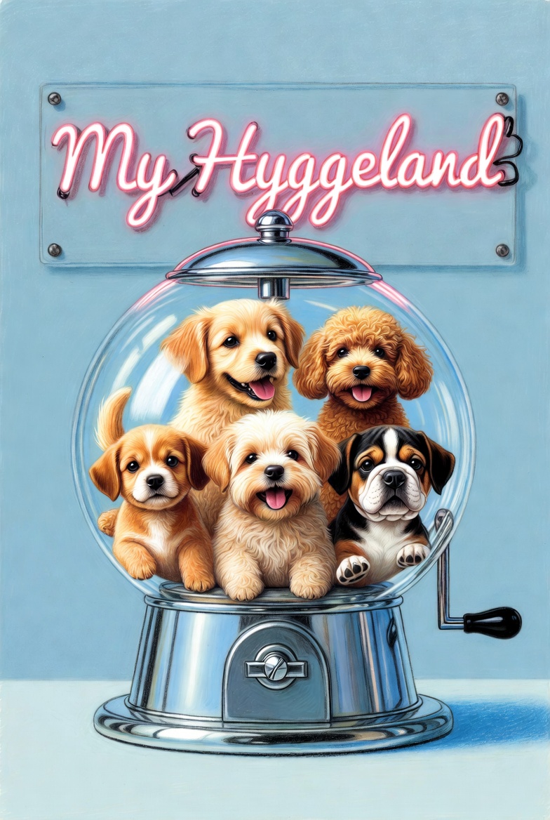 My Hyggeland-HyggeCarry輕巧天藍色小狗環保袋 ,輕薄可摺疊