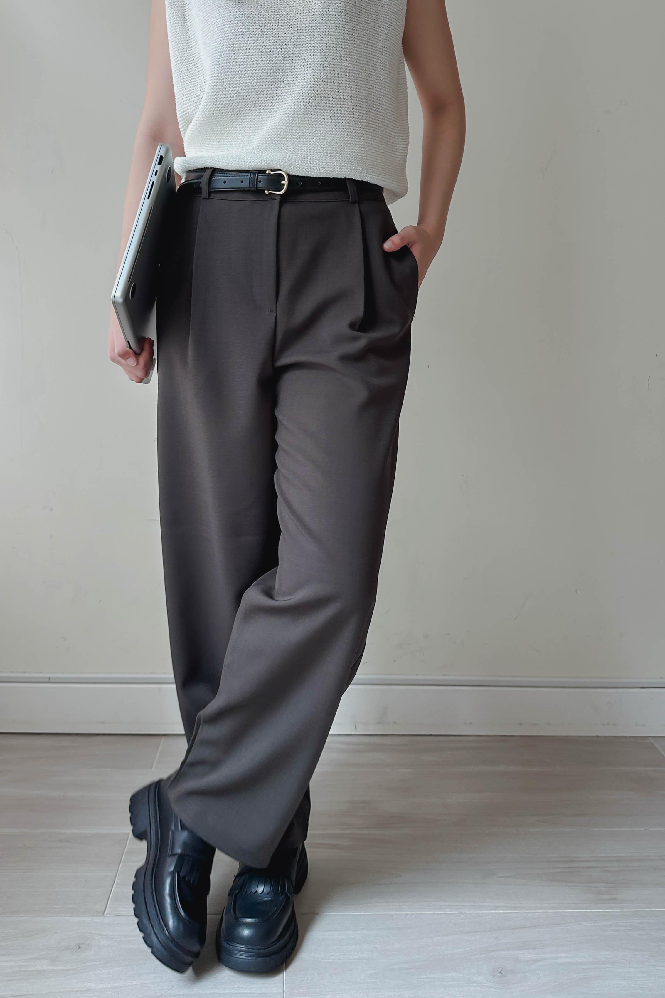 靚版型打褶直腿西裝褲 (兩色入)