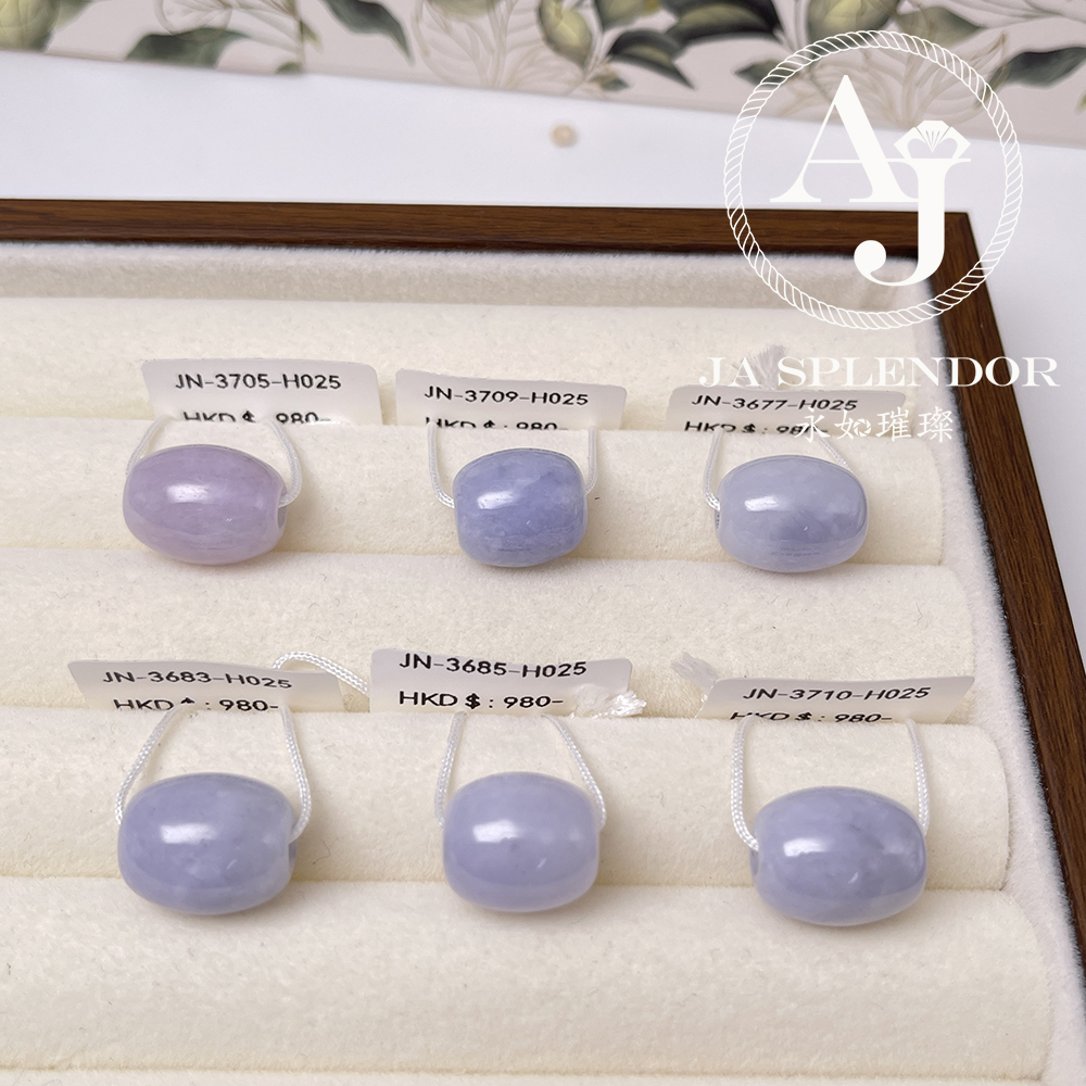 JN-3687 天然翡翠A玉 茄紫招財幸福路路通不鏽鋼項鏈