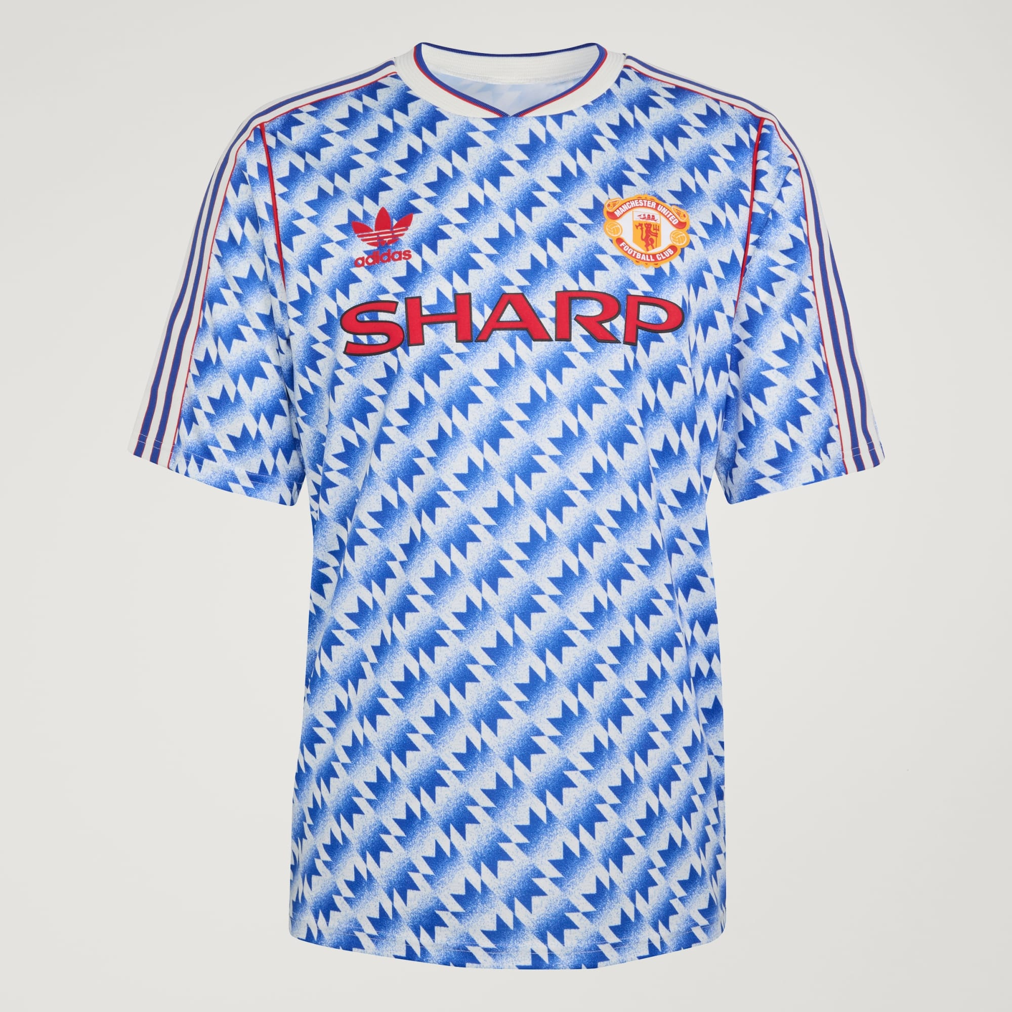 傳奇藍色美學 ⚽ Adidas Originals Manchester United 曼聯 1991/92 短袖復刻作客球衣 (可加印字) JM5495